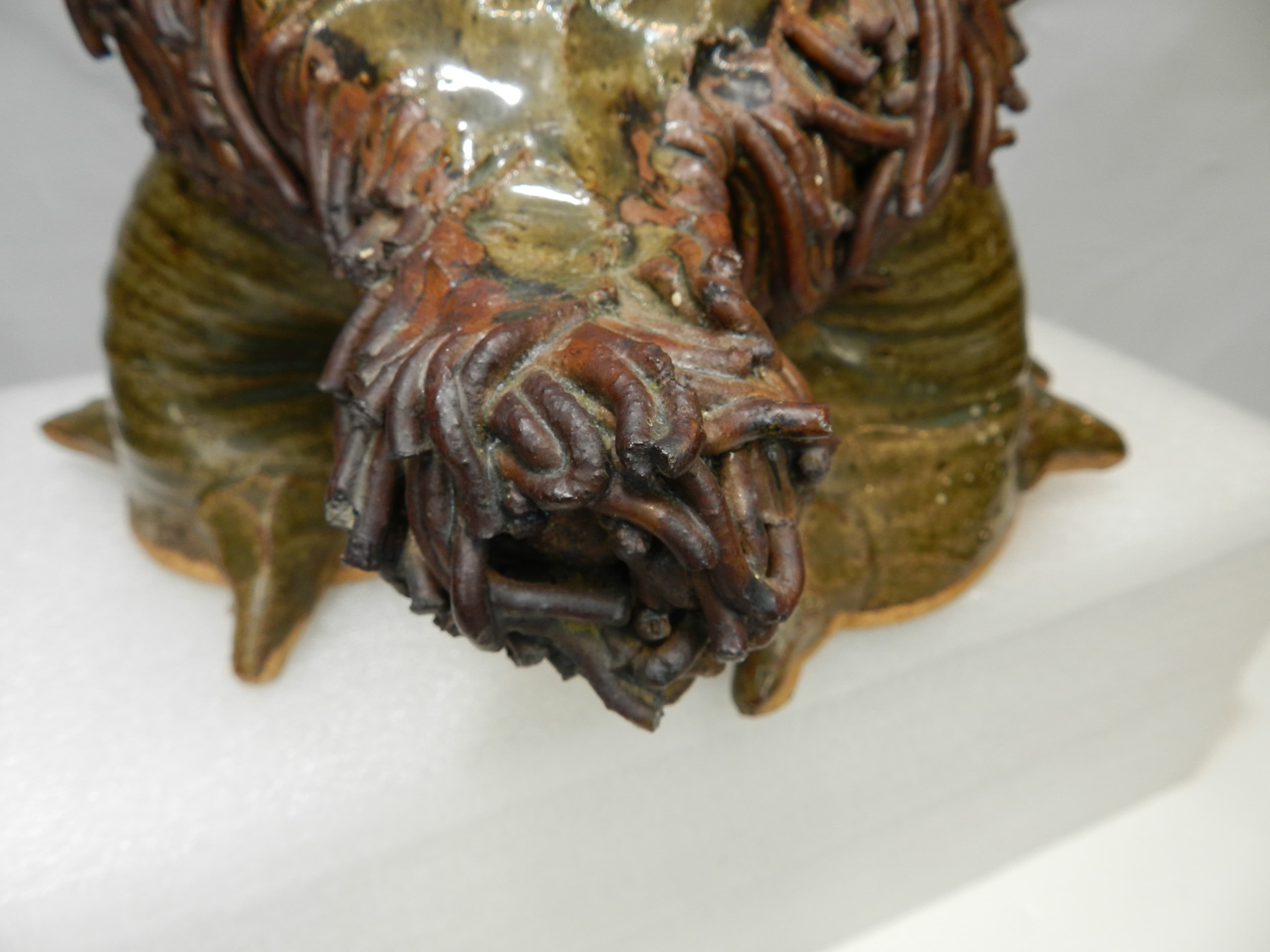 VTG Jim Rumph Style Whimsical & Grotesque Ceramic Pottery Dragon? Sculpture O72S - Thumbnail 14