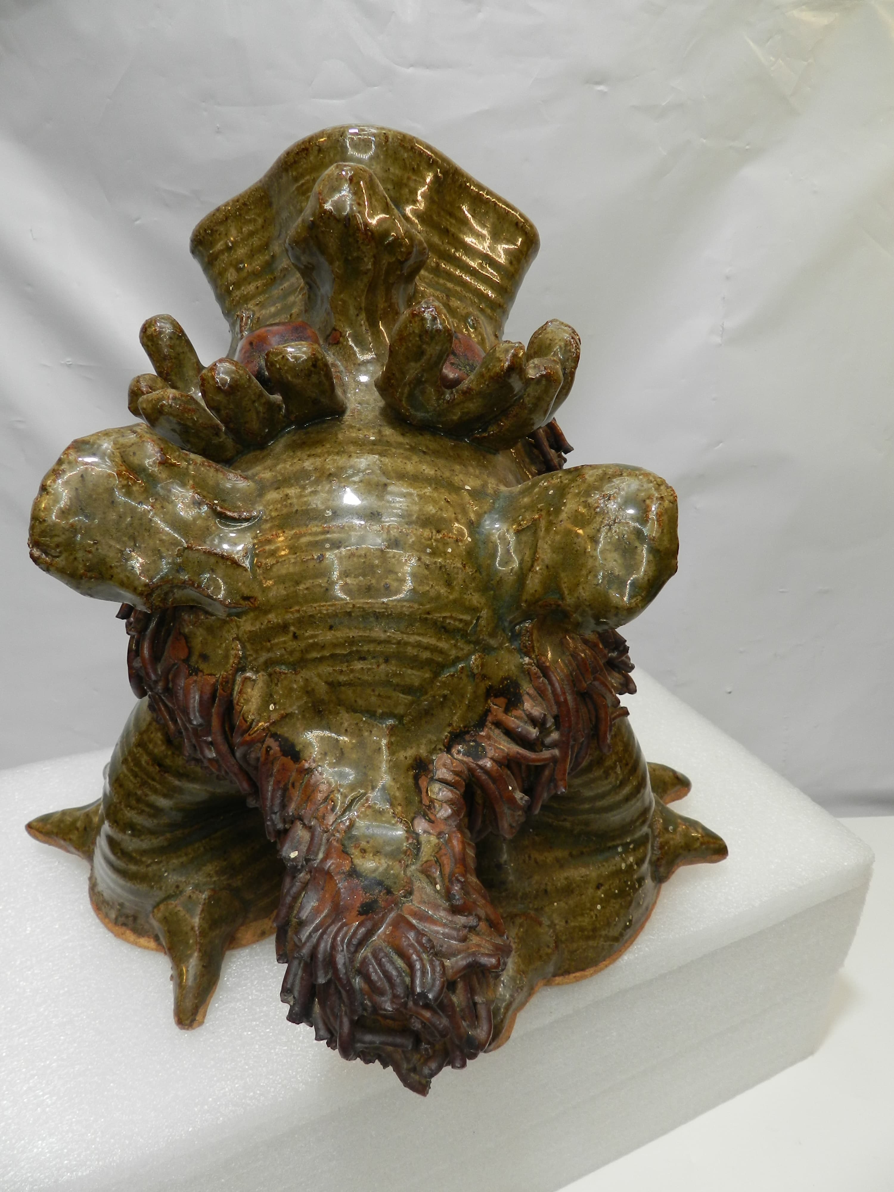 VTG Jim Rumph Style Whimsical & Grotesque Ceramic Pottery Dragon? Sculpture O72S - Thumbnail 7