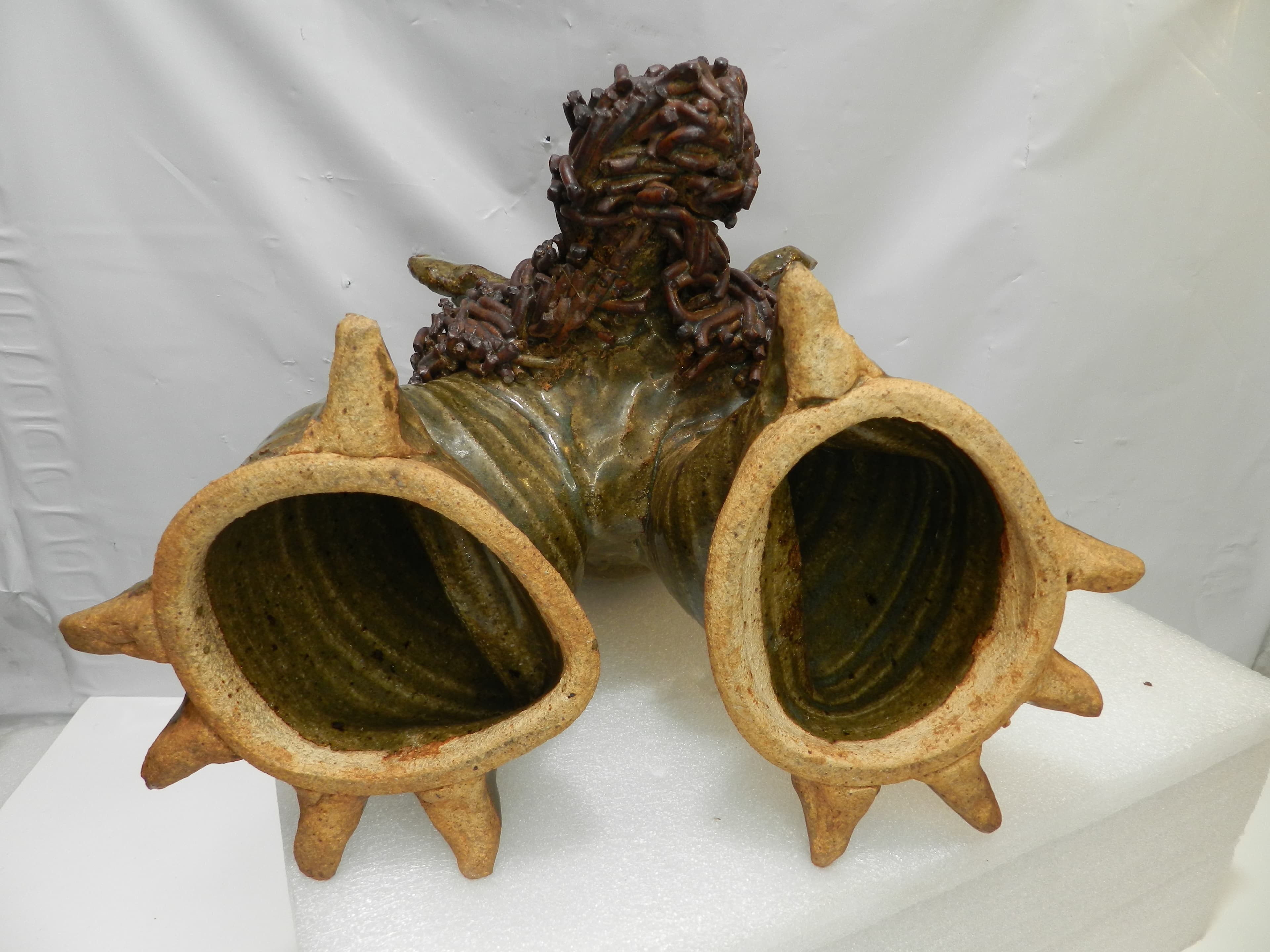 VTG Jim Rumph Style Whimsical & Grotesque Ceramic Pottery Dragon? Sculpture O72S - Thumbnail 15