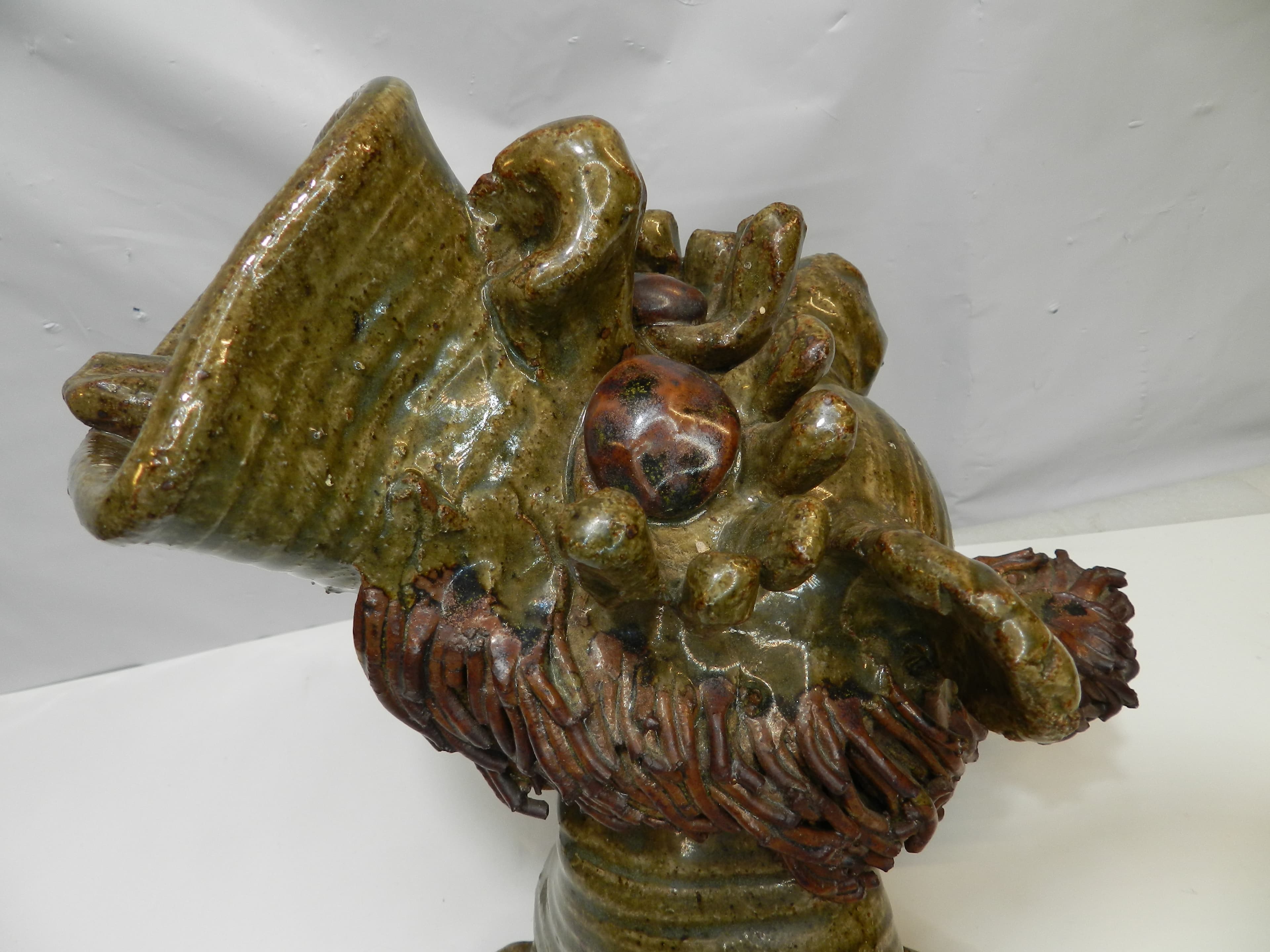 VTG Jim Rumph Style Whimsical & Grotesque Ceramic Pottery Dragon? Sculpture O72S - Thumbnail 11