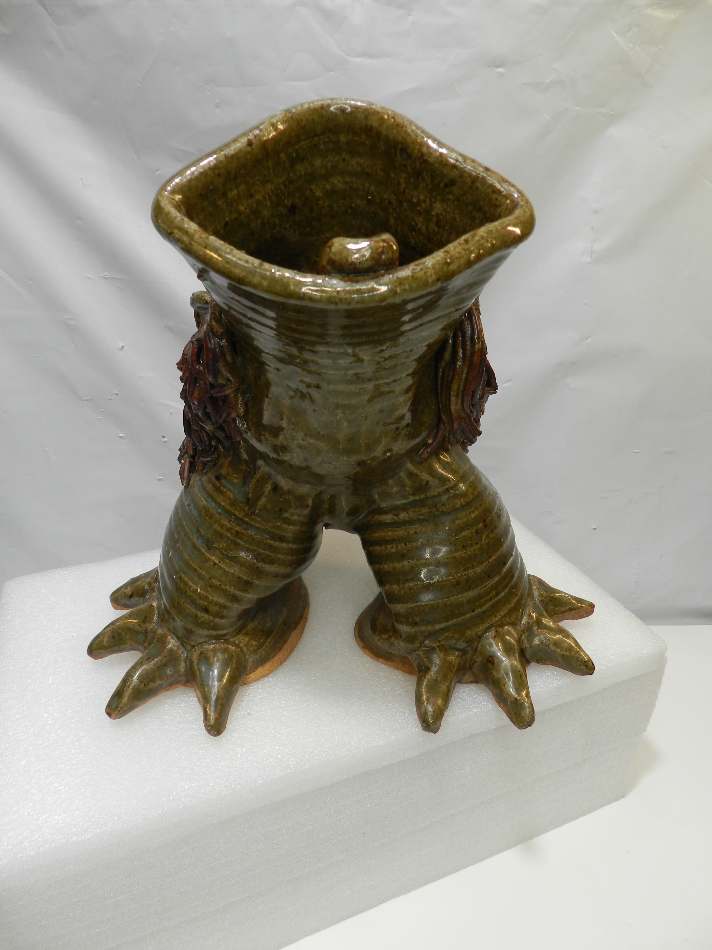 VTG Jim Rumph Style Whimsical & Grotesque Ceramic Pottery Dragon? Sculpture O72S - Thumbnail 6