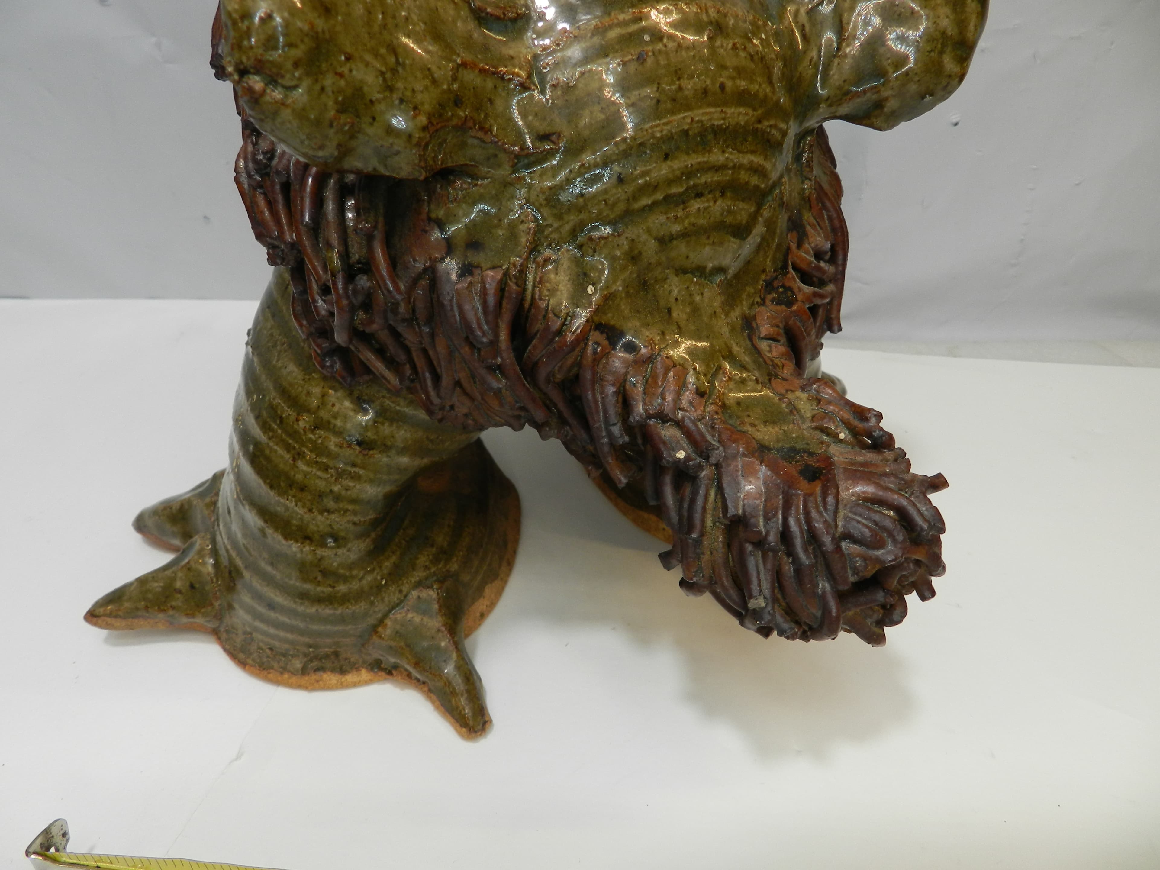 VTG Jim Rumph Style Whimsical & Grotesque Ceramic Pottery Dragon? Sculpture O72S - Thumbnail 12
