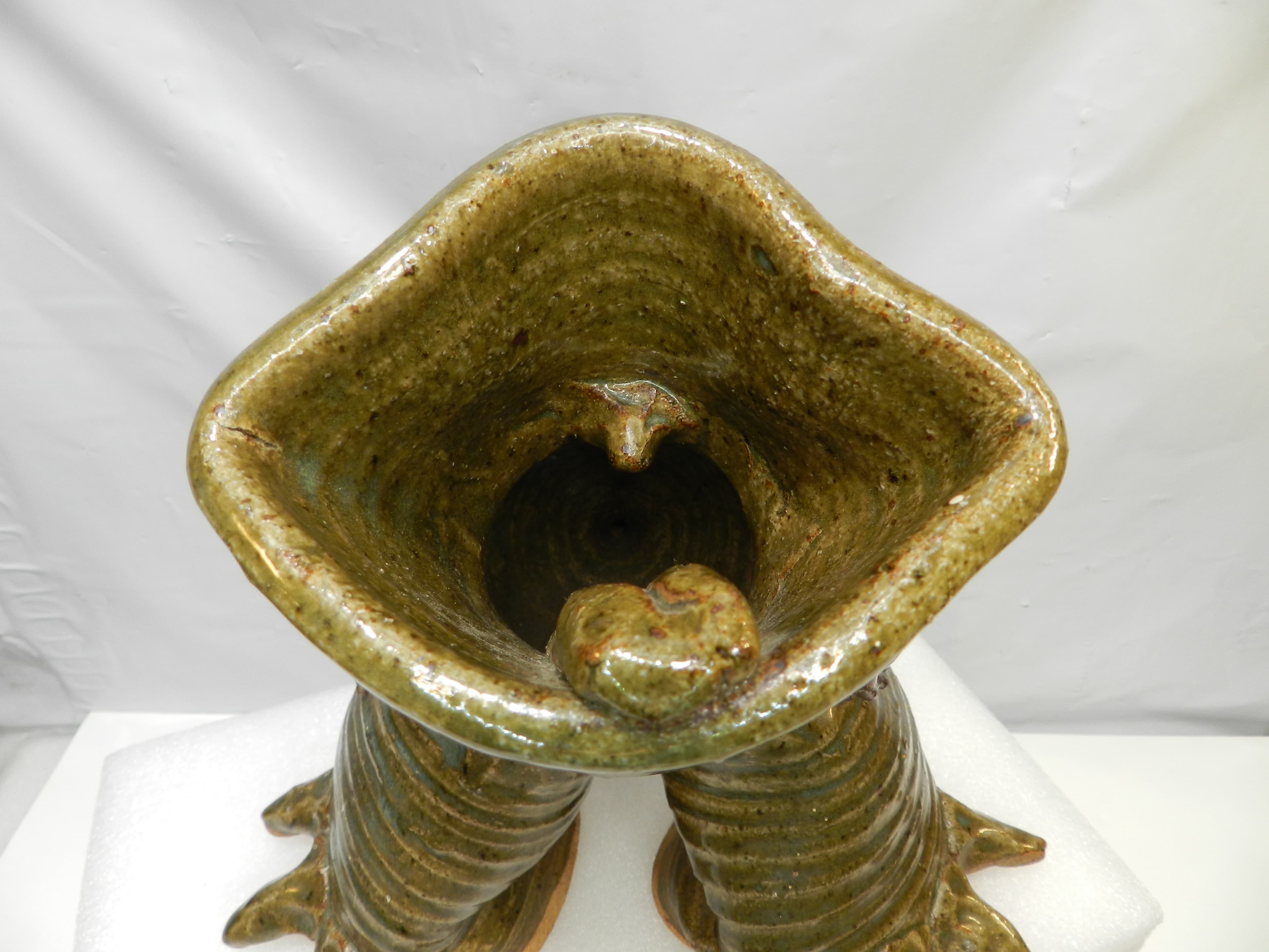 VTG Jim Rumph Style Whimsical & Grotesque Ceramic Pottery Dragon? Sculpture O72S - Thumbnail 13