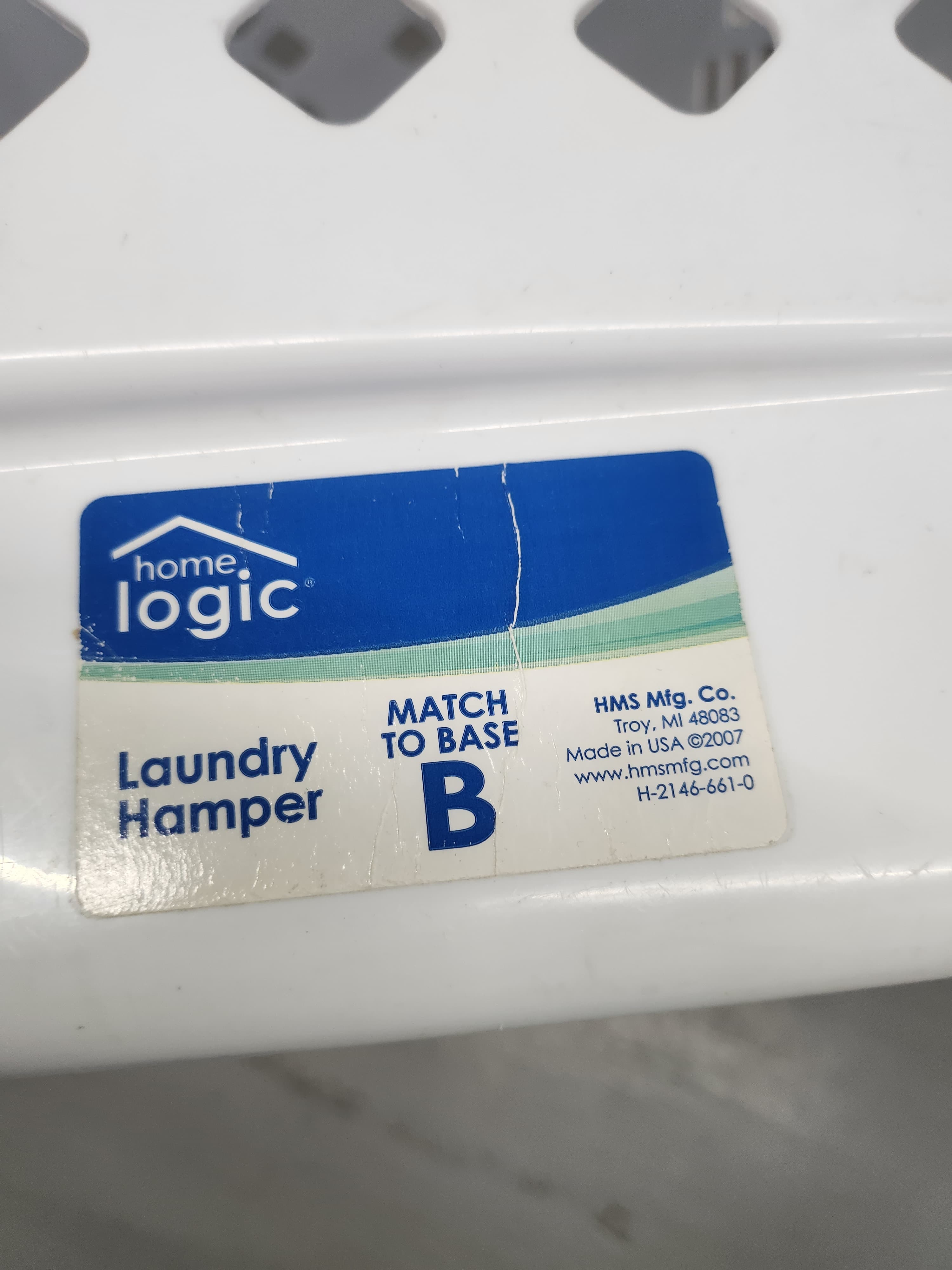 Home Logic Laundry Hamper Lid Match to Base B - Thumbnail 2