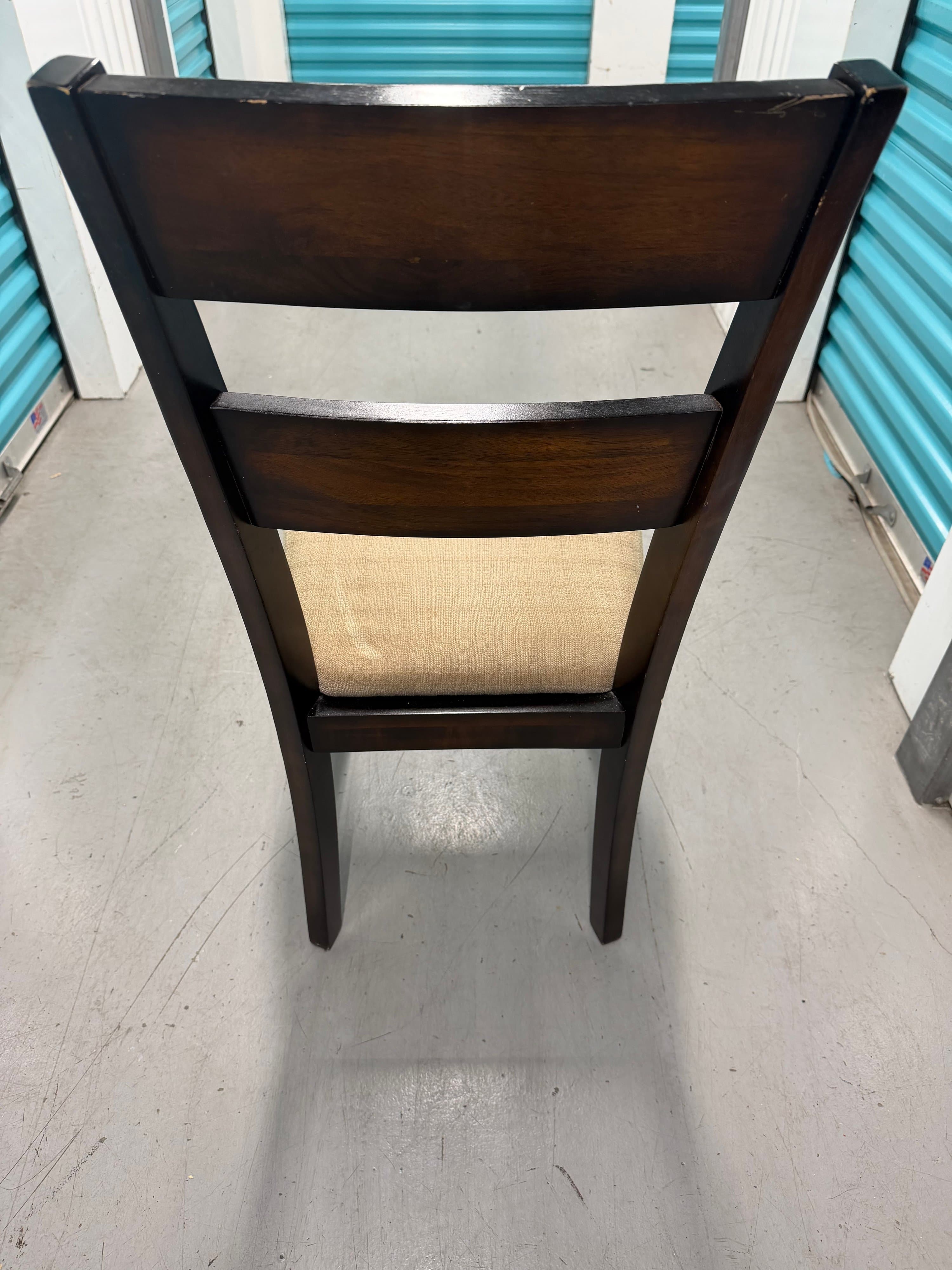 Set of 4 Wooden Dining Chair with Upholstered Seat - Thumbnail 2