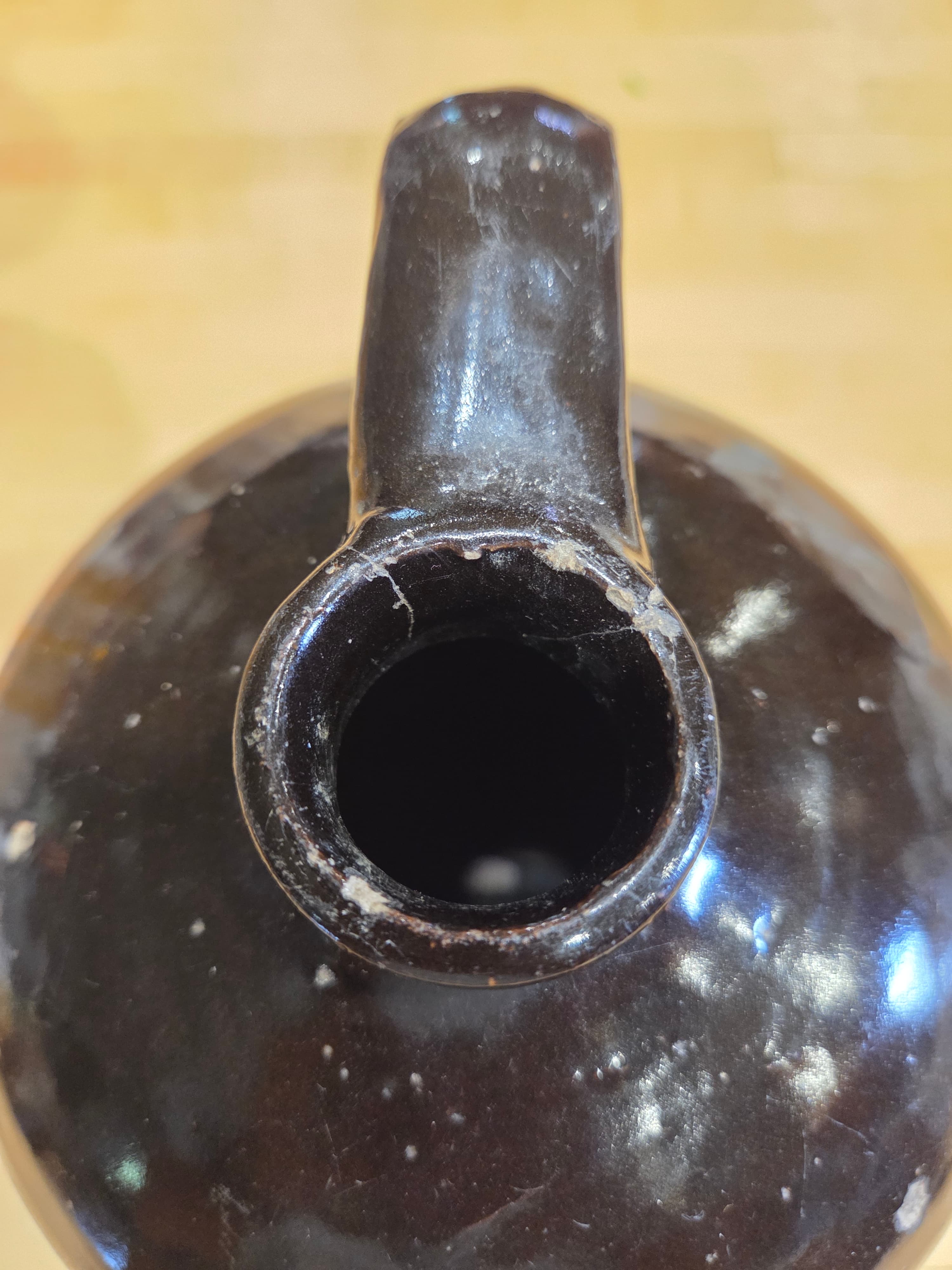 Antique Ohio Albany Slip Stoneware 1 Gallon Whiskey Jug - Thumbnail 6