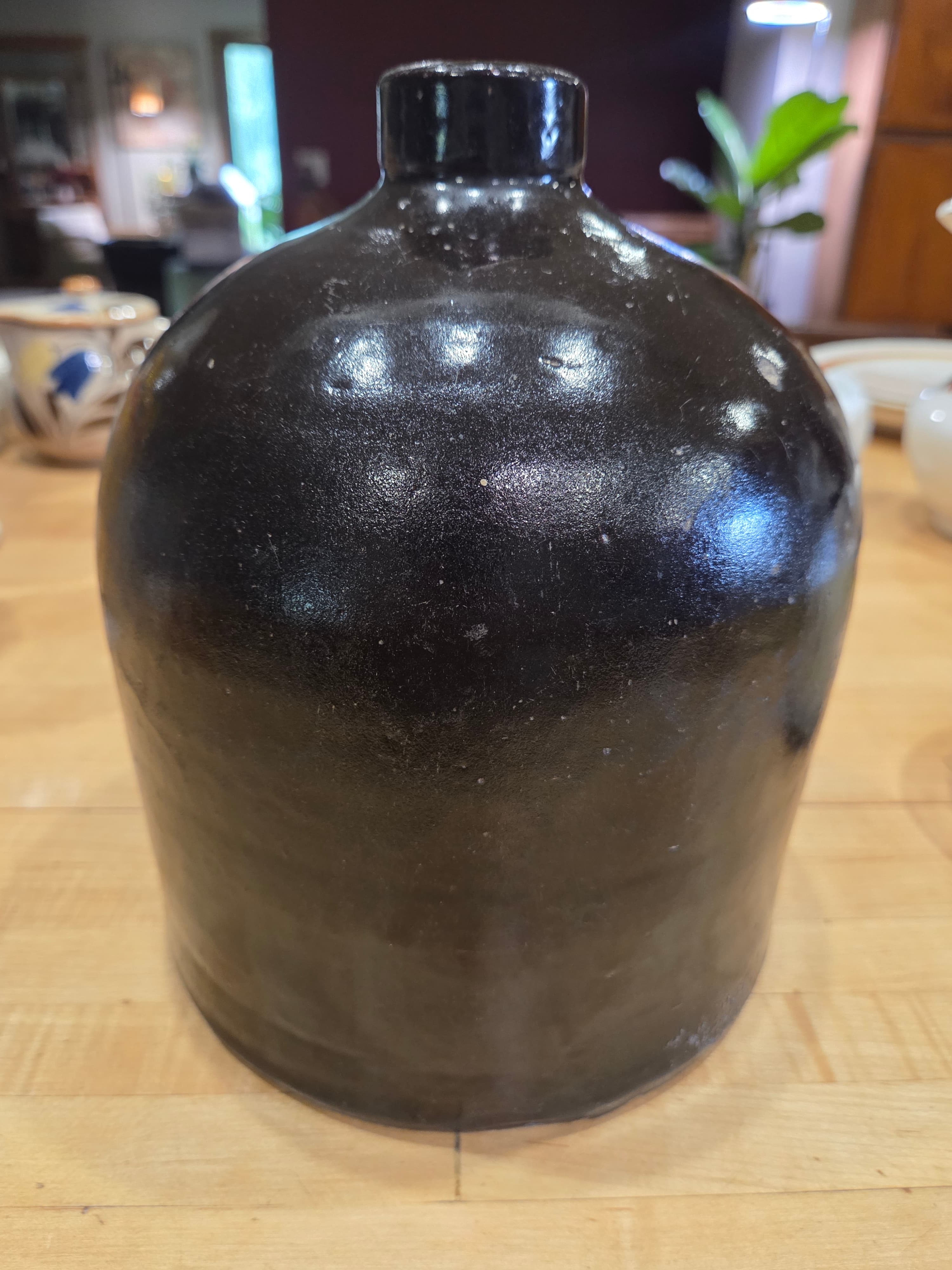 Antique Ohio Albany Slip Stoneware 1 Gallon Whiskey Jug - Thumbnail 7