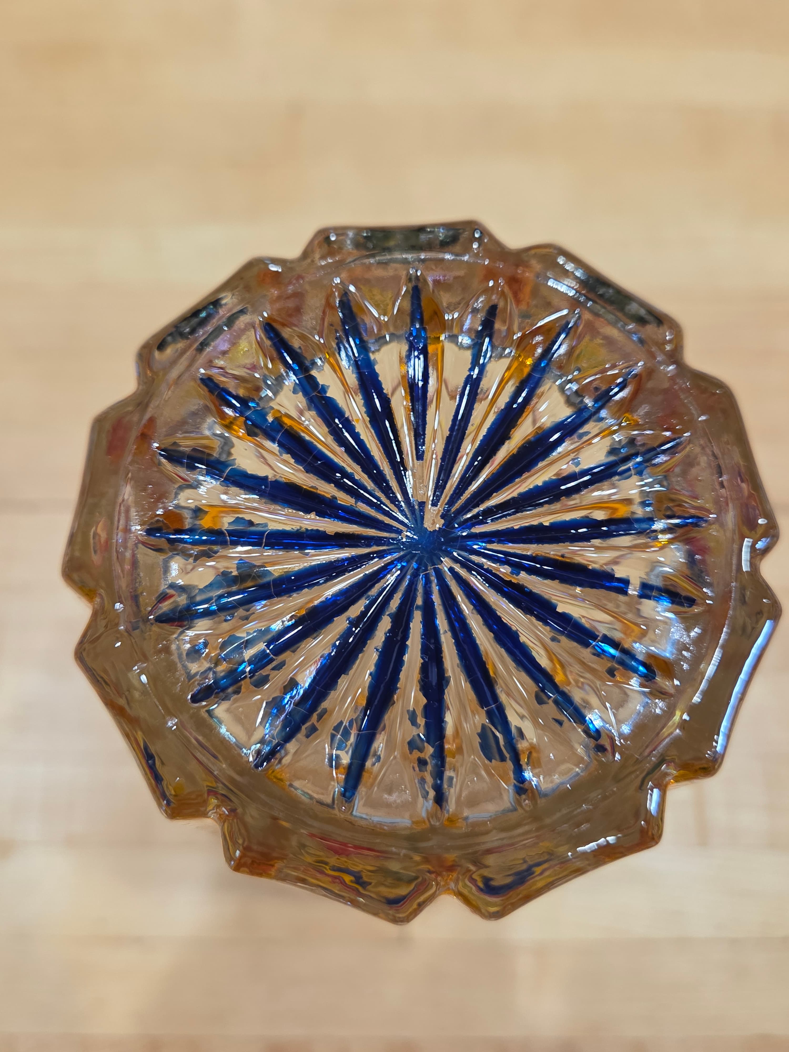 Vintage Egermann Bohemian Multicolor Flashed Cut Crystal Vase - Thumbnail 3