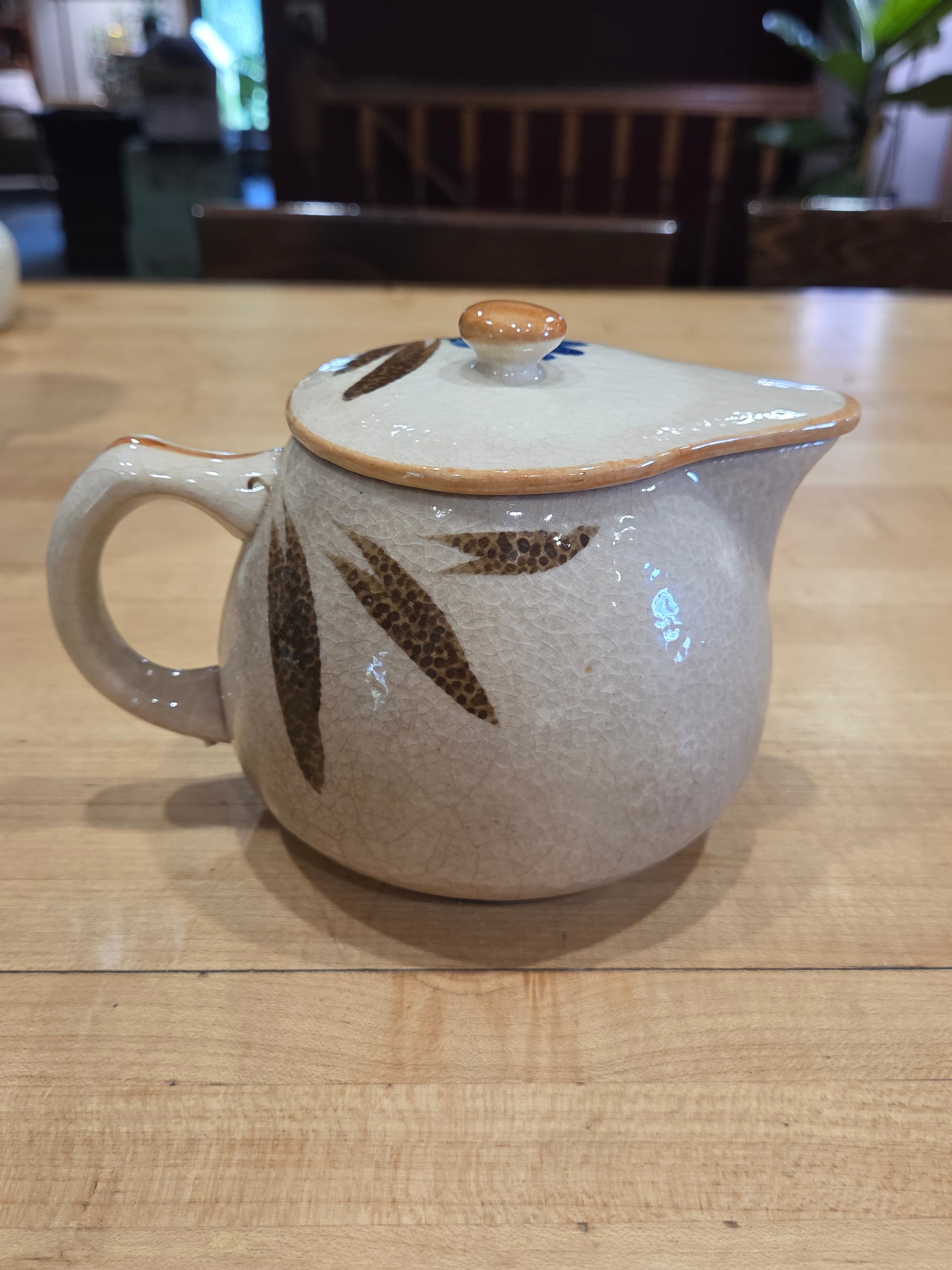 Vintage Made in Japan Blue Bell Hand Painted Syrup Pitcher - Thumbnail 2