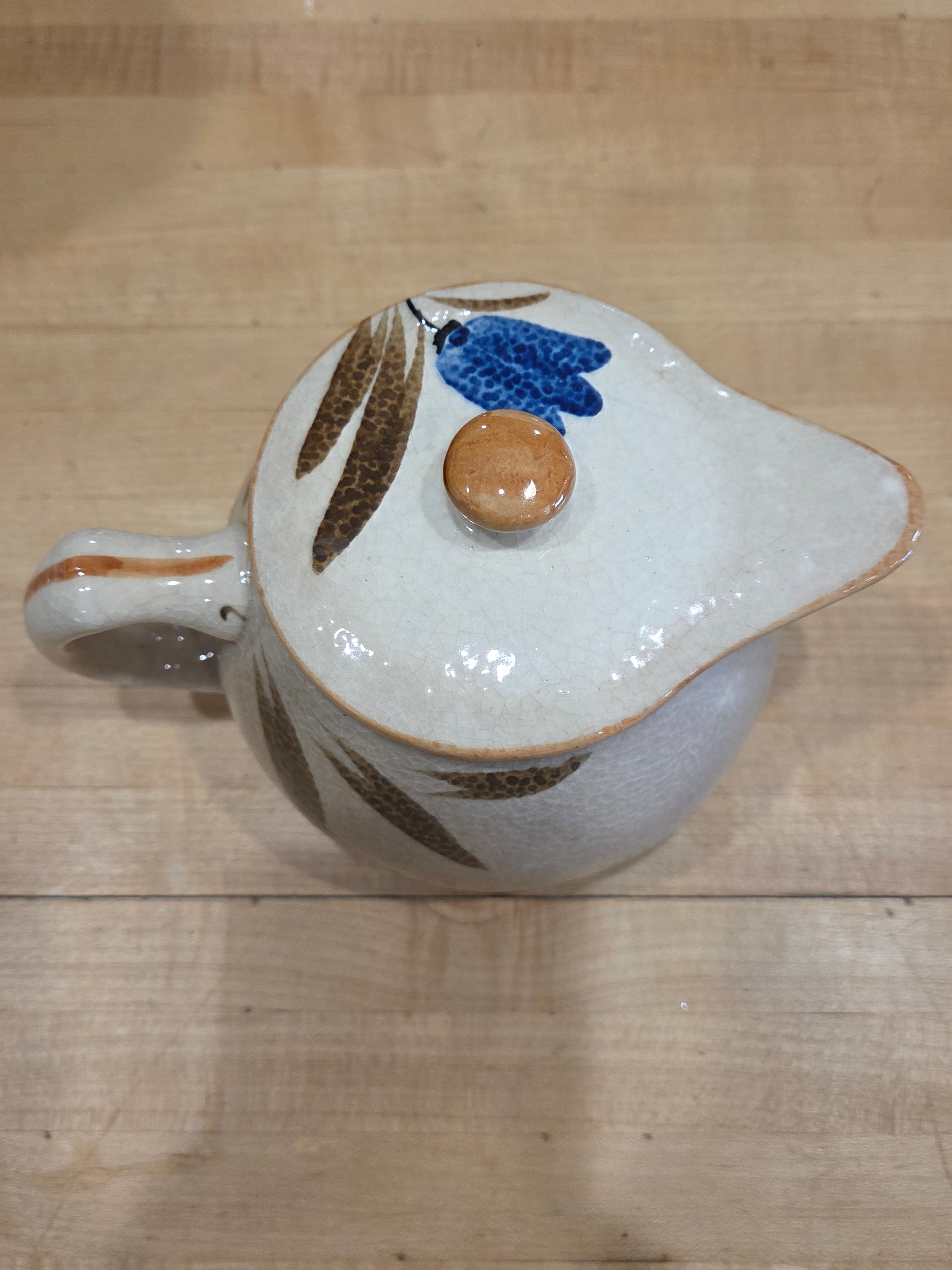 Vintage Made in Japan Blue Bell Hand Painted Syrup Pitcher - Thumbnail 4