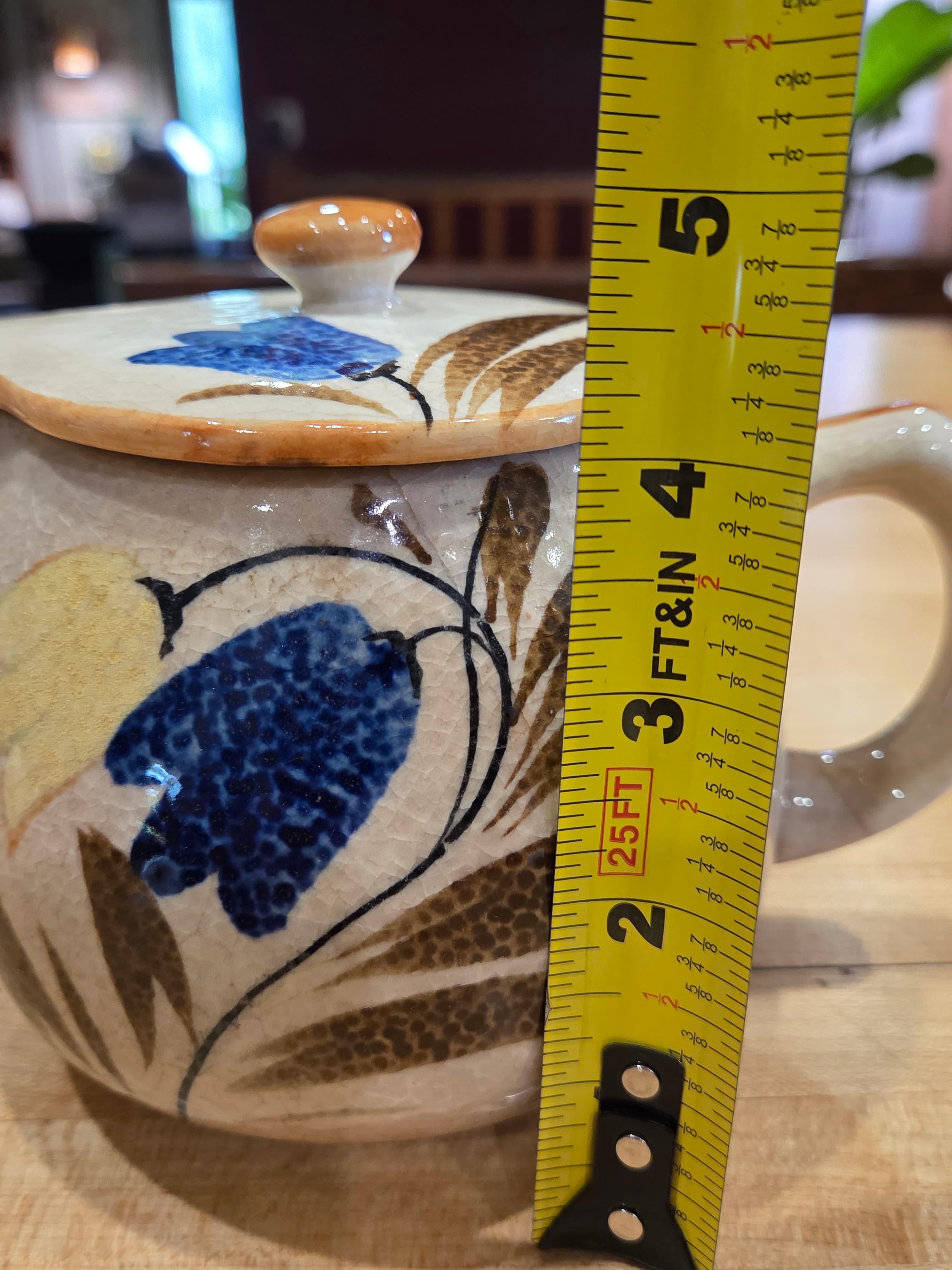 Vintage Made in Japan Blue Bell Hand Painted Syrup Pitcher - Thumbnail 7