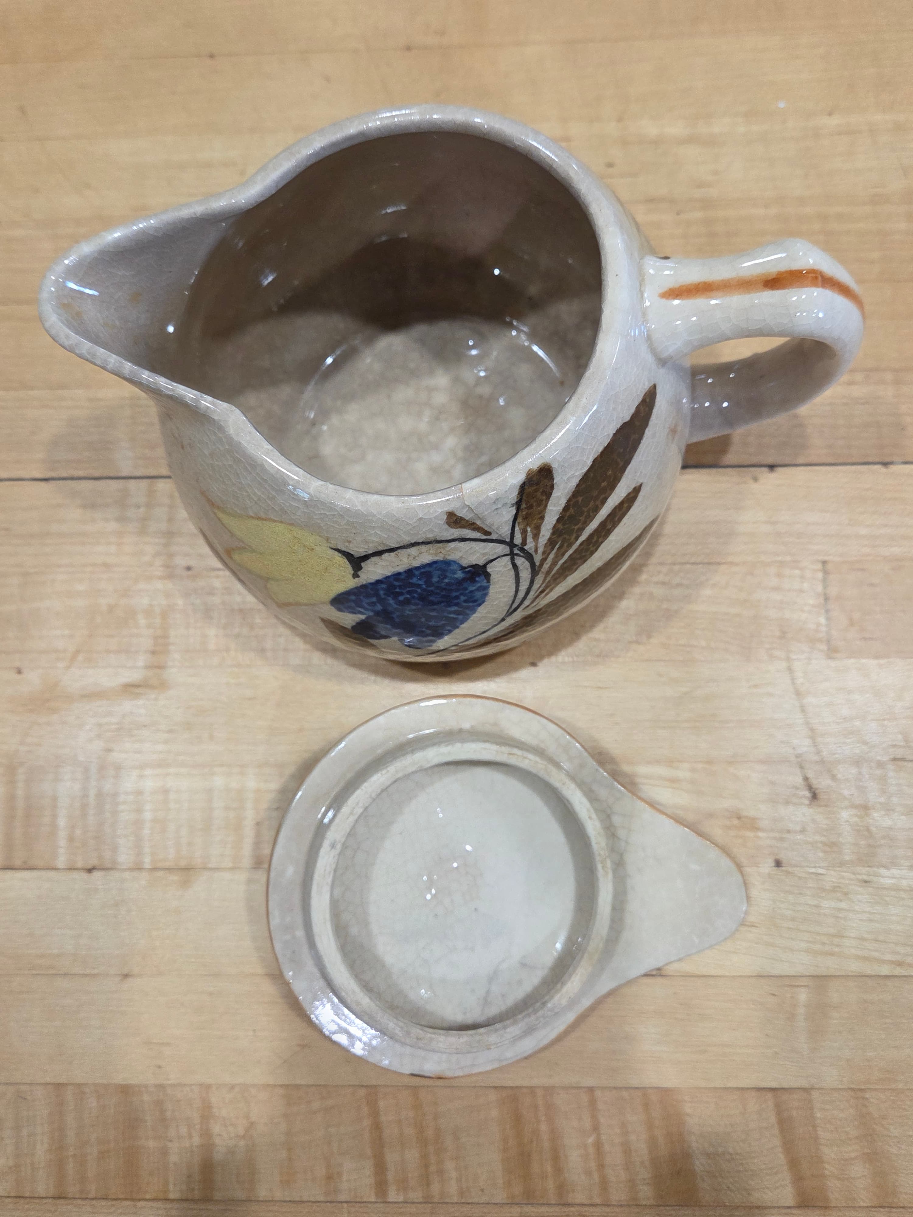 Vintage Made in Japan Blue Bell Hand Painted Syrup Pitcher - Thumbnail 5