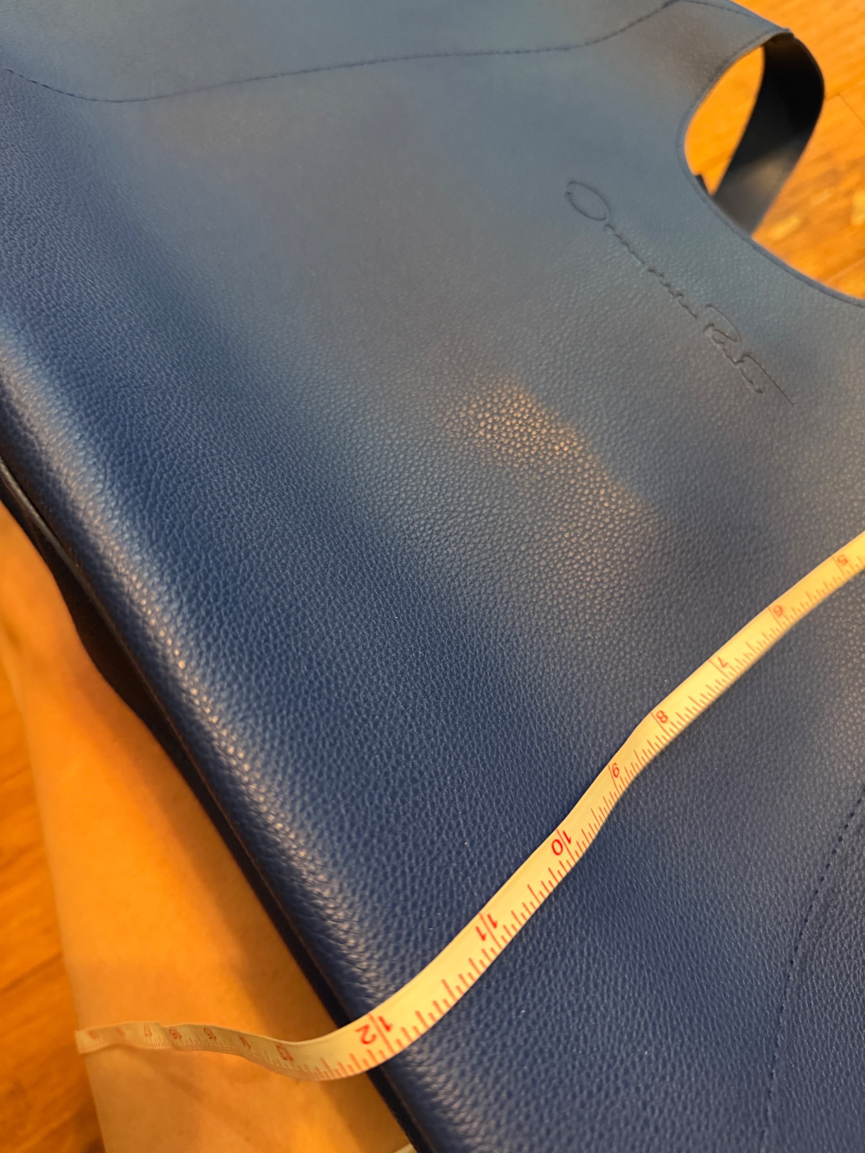 Oscar de la Renta Blue Pebbled Leather Tote Bag - Thumbnail 5