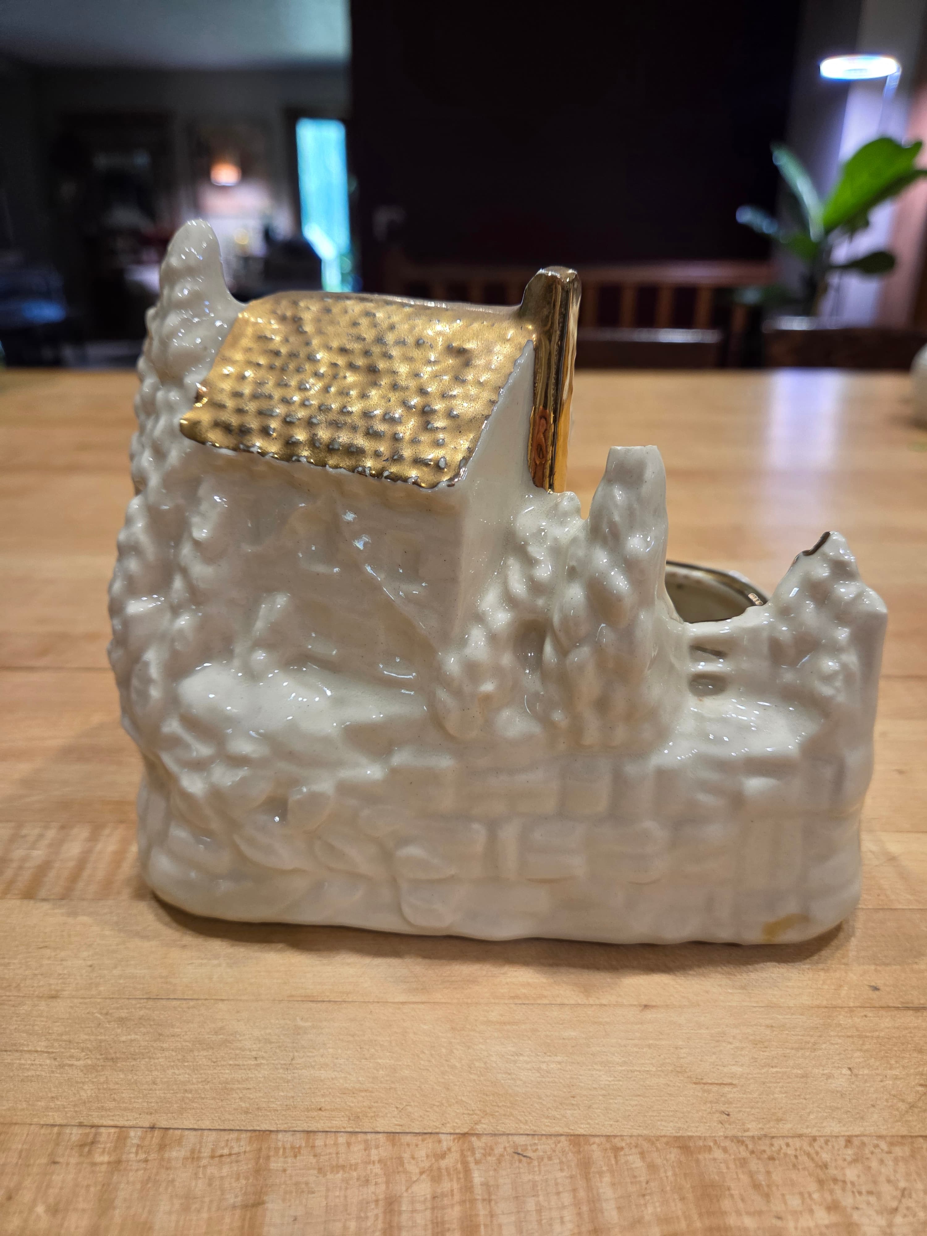 Vintage Rare 22k Gold Trim Variant Shawnee 763 Water Mill Planter - Thumbnail 5
