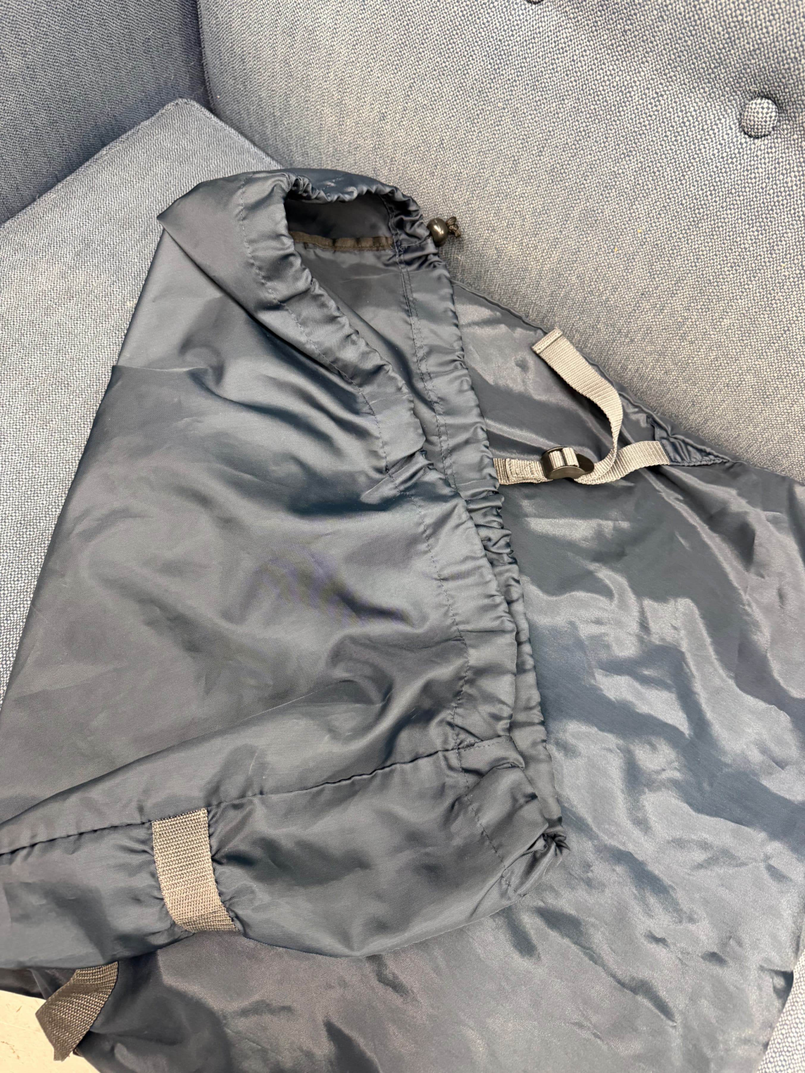 Blue Nylon Sleeping Bag with Straps - Thumbnail 2