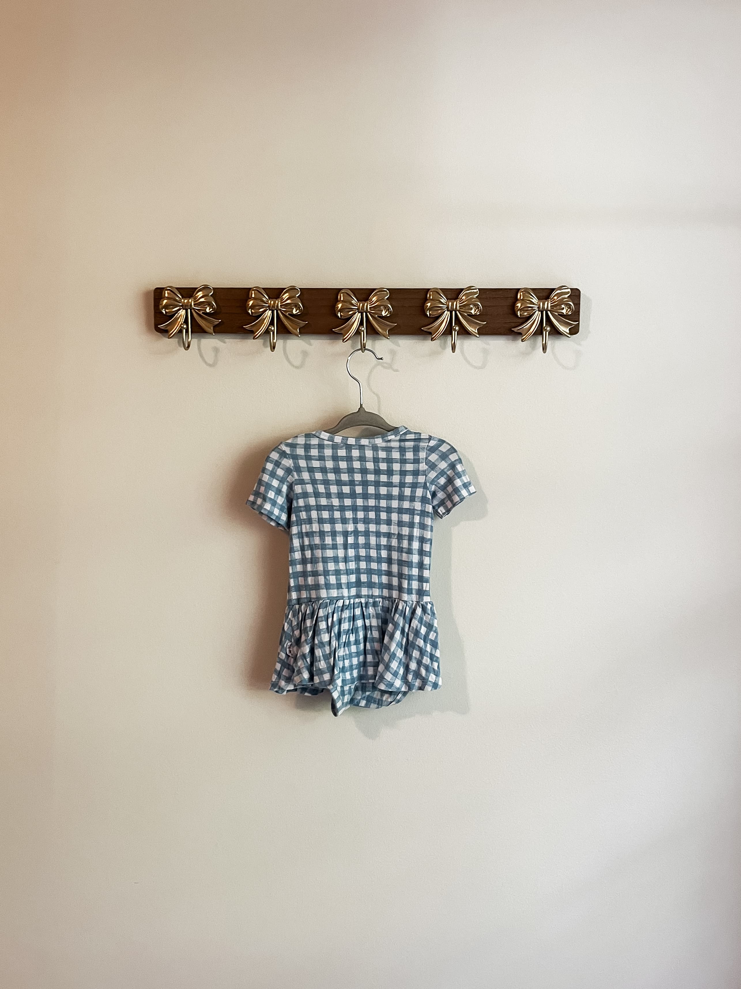Gigi and Max girls size 12 months Blue Gingham Baby Dress with Ruffle Hem - Thumbnail 2
