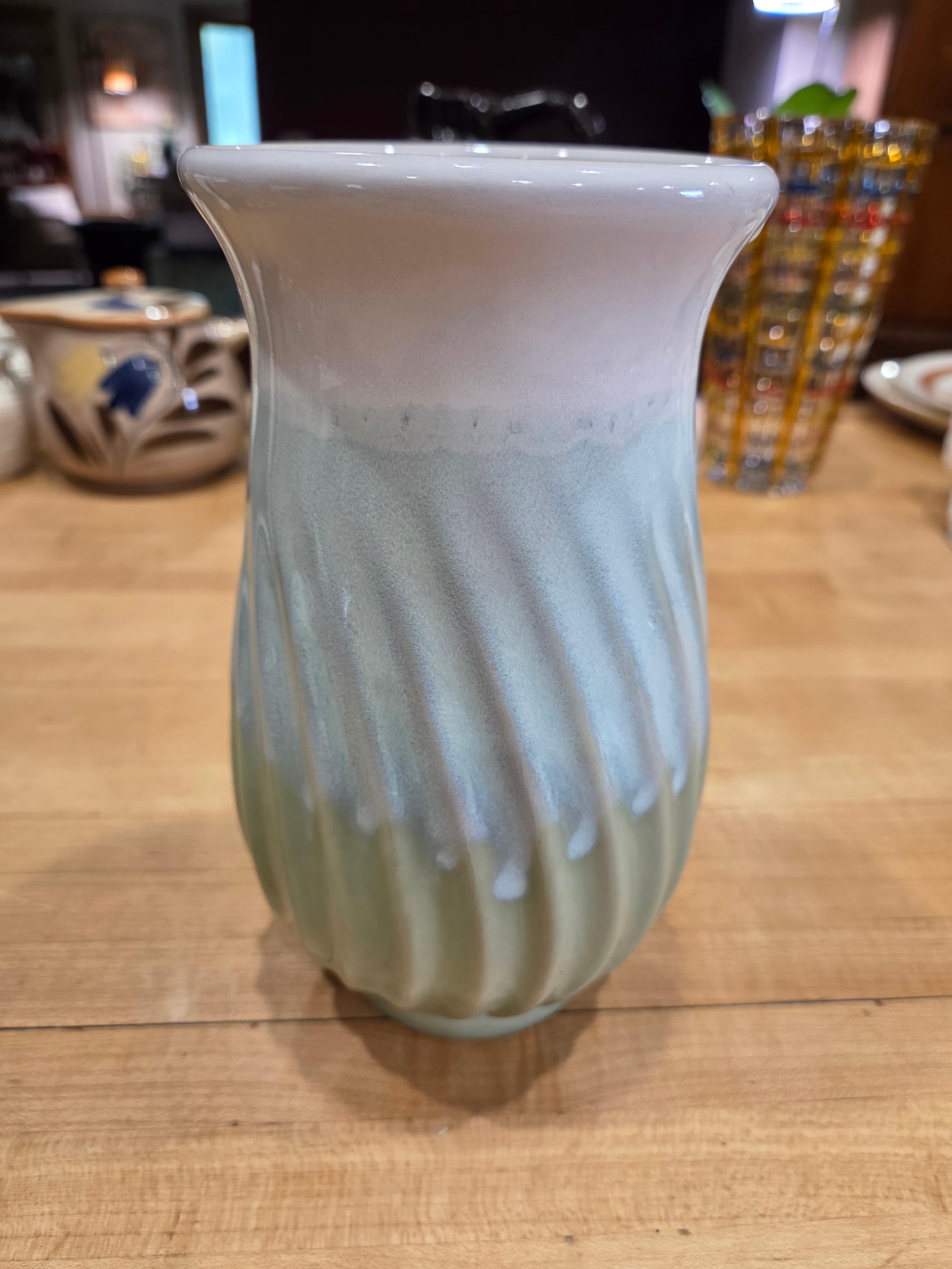 Vintage Ceramic Vase with Swirl Design Brush-McCoy style