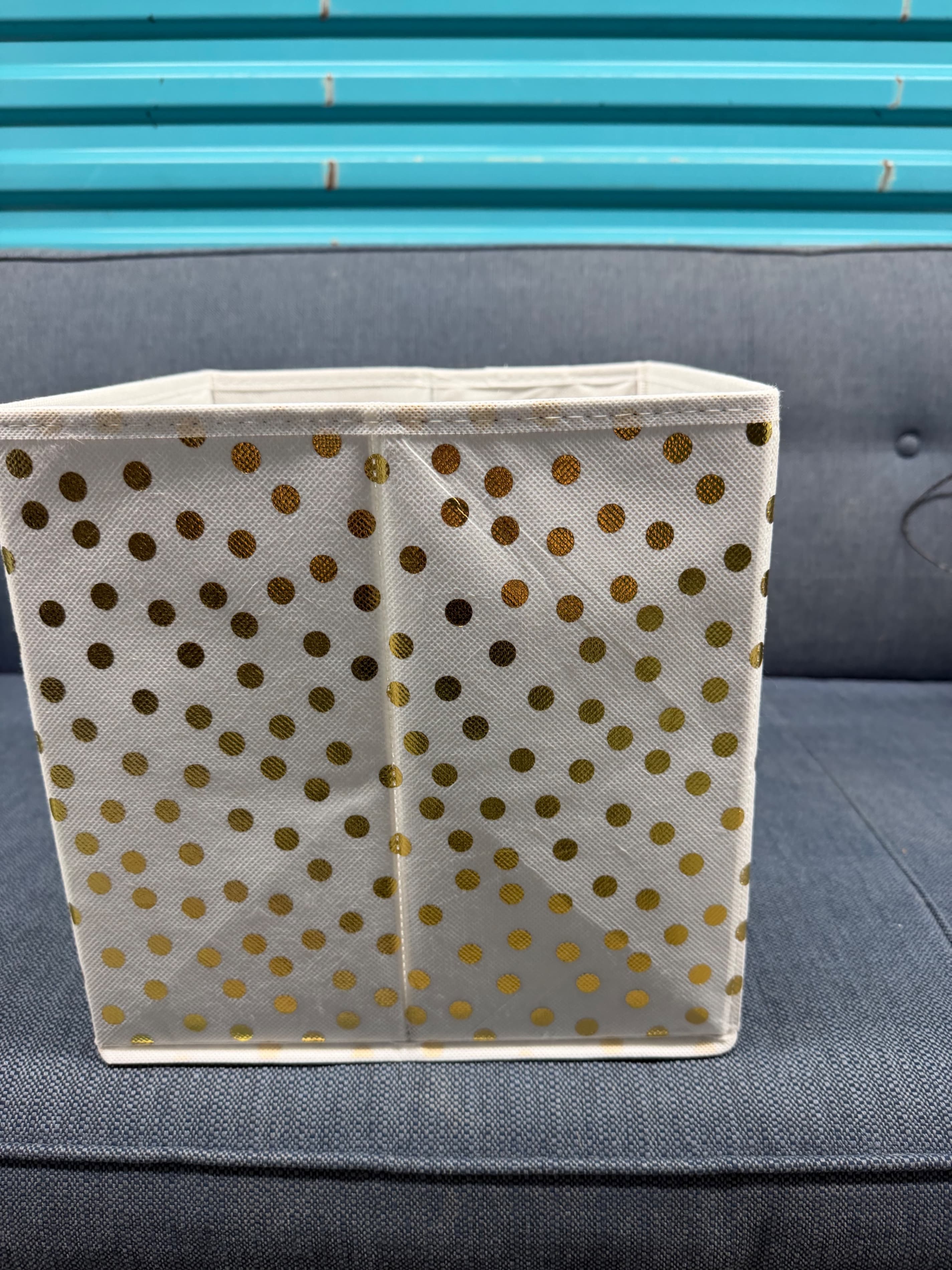 Set of 4 Polka Dot Fabric Storage Bins - Thumbnail 7