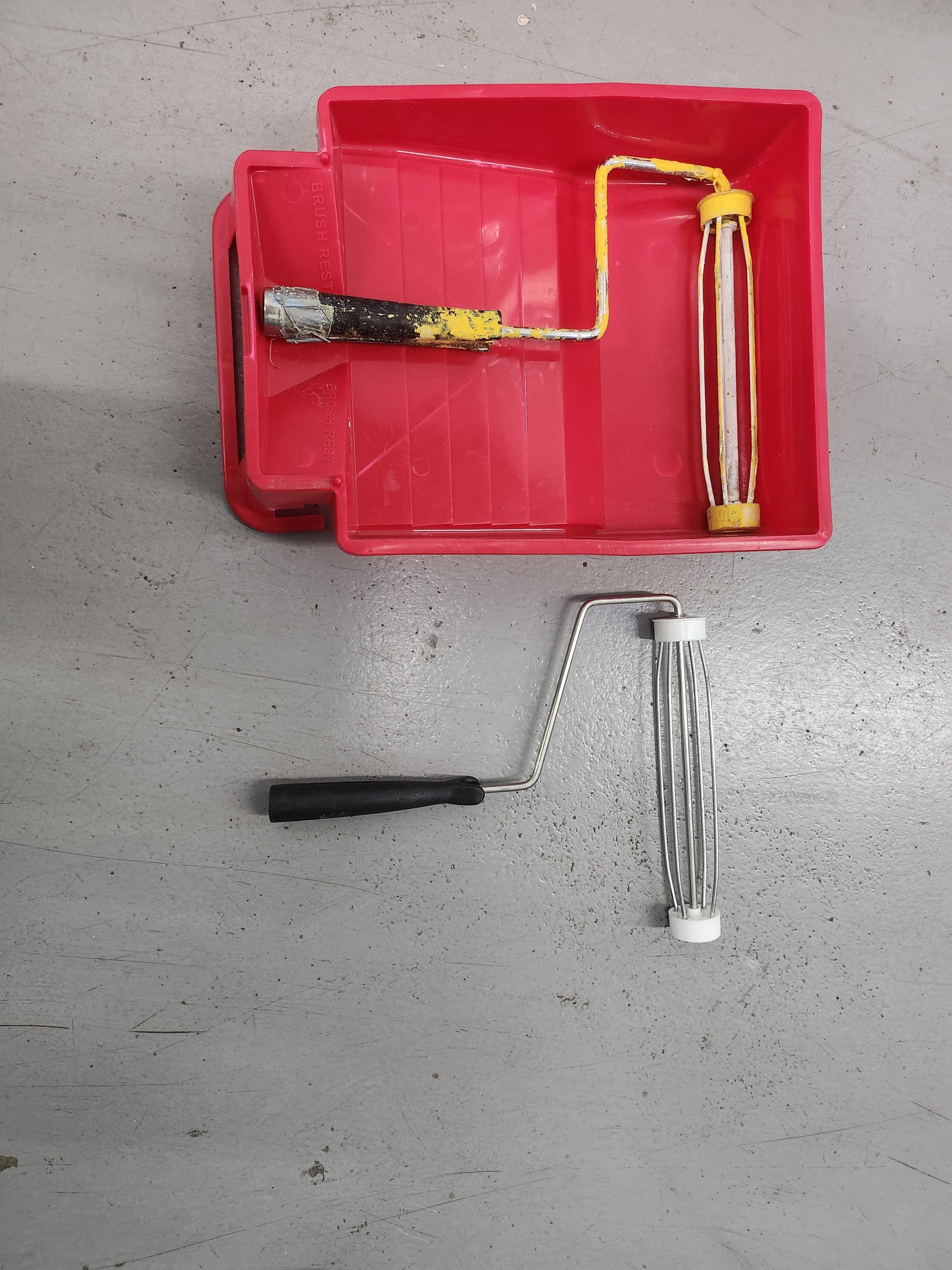 Used Painting supplies with 2 drop cloths and rags