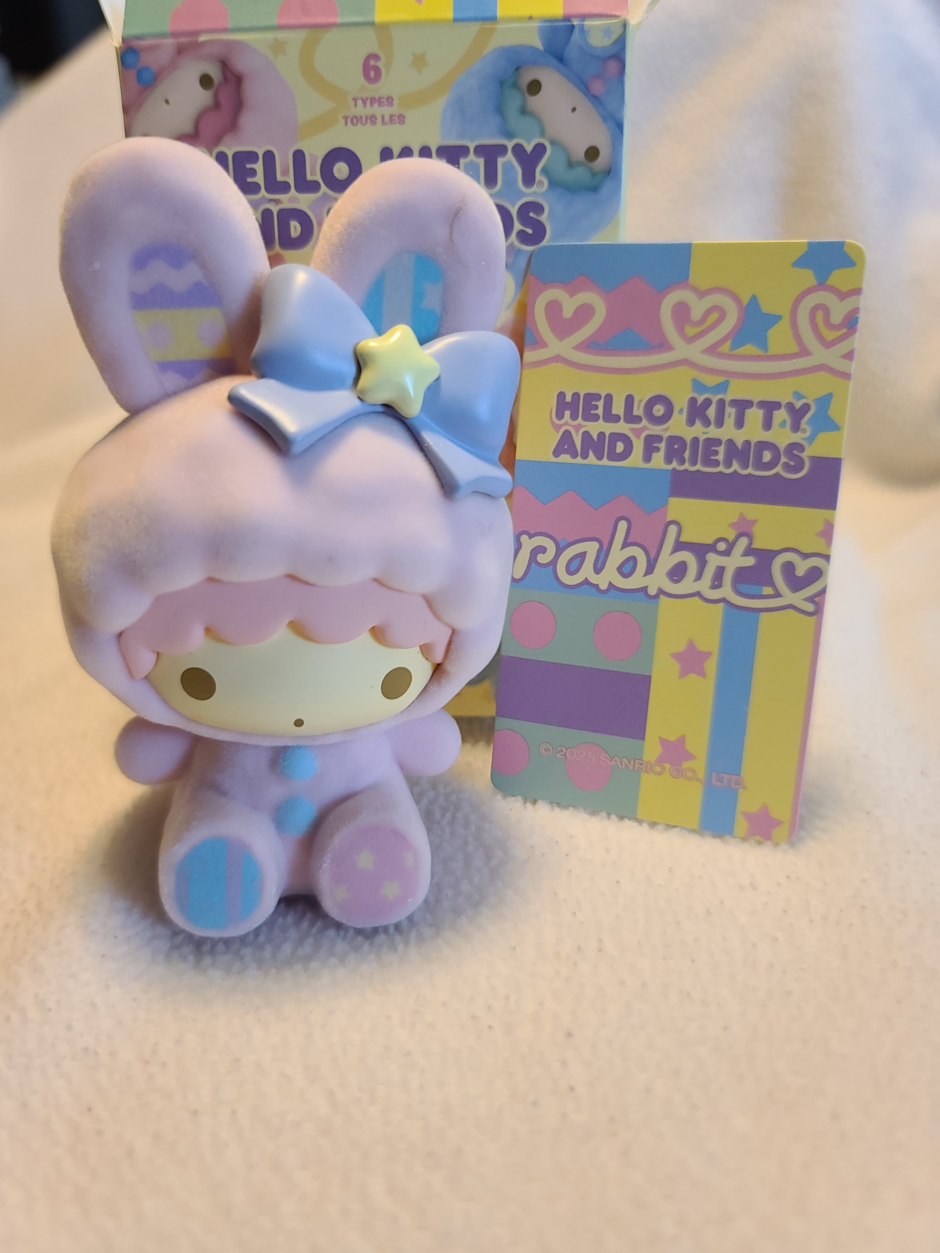 MINISO Sanrio Little Twin Stars LaLa Rabbit Costume Flocked Figure Complete - Thumbnail 7