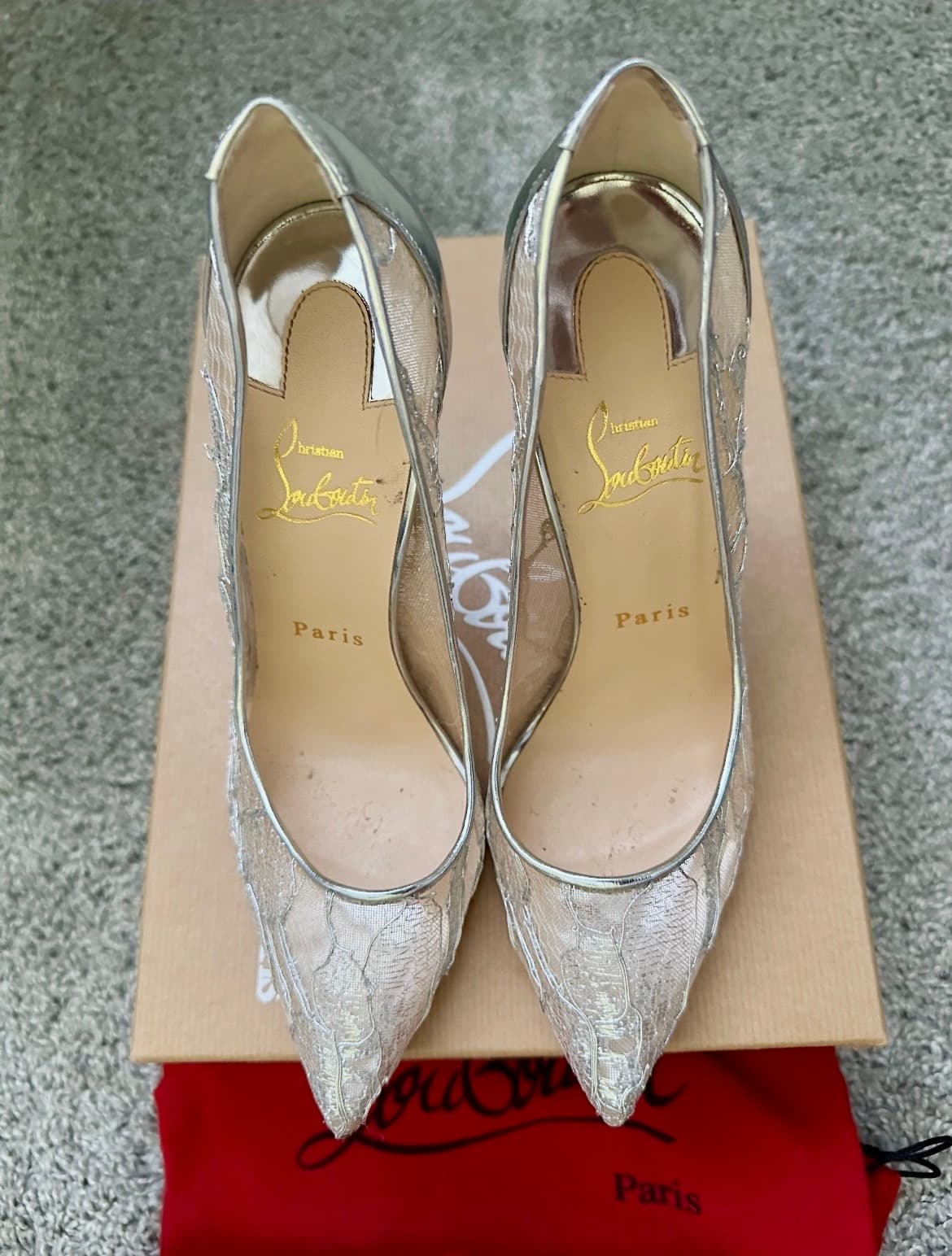 Christian Louboutin Pigalle Follies Lace Pumps Size 38 - Thumbnail 7