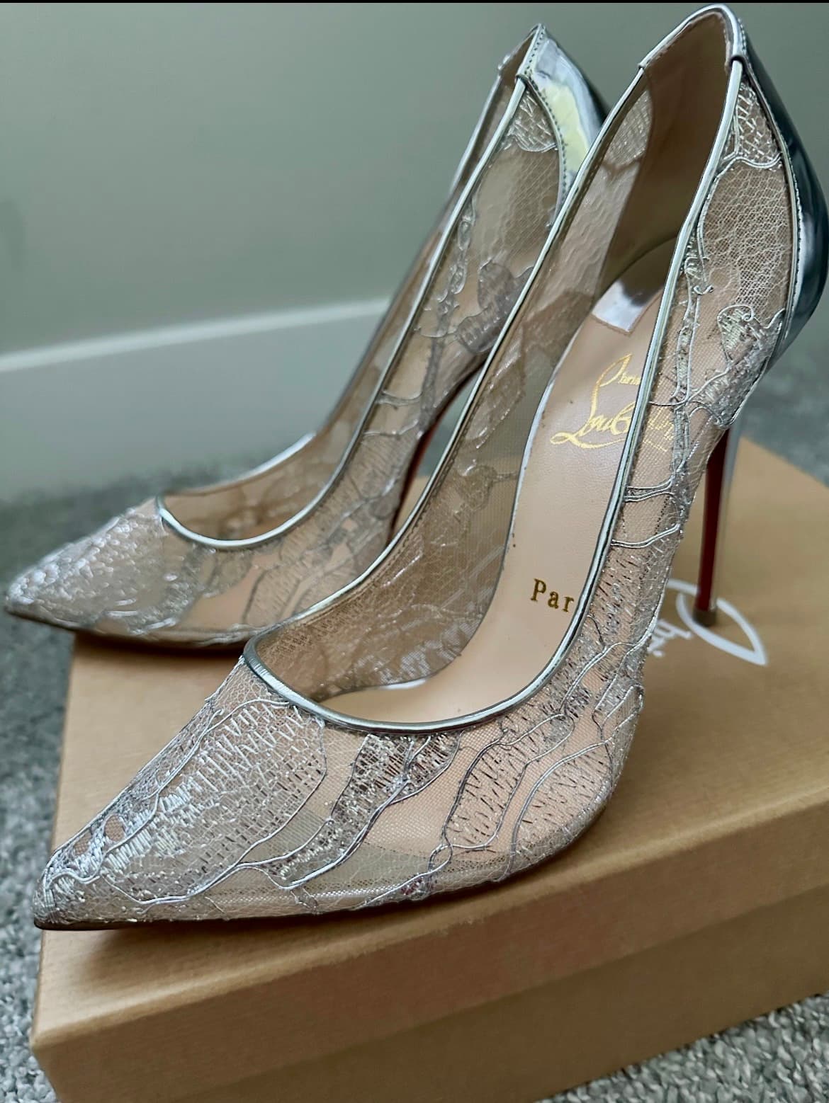 Christian Louboutin Pigalle Follies Lace Pumps Size 38 - Thumbnail 10