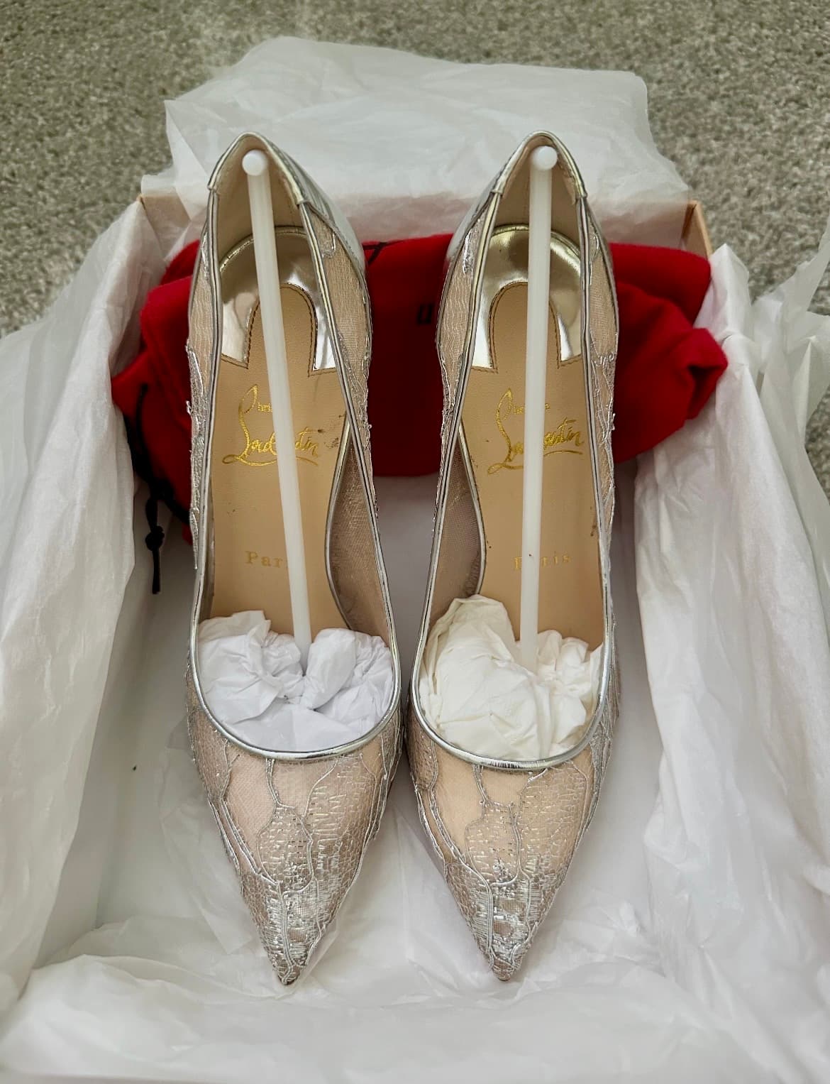 Christian Louboutin Pigalle Follies Lace Pumps Size 38 - Thumbnail 11