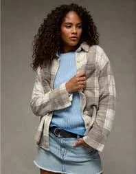 American Eagle Plaid Fleece Jacket Size (L) - Thumbnail 2