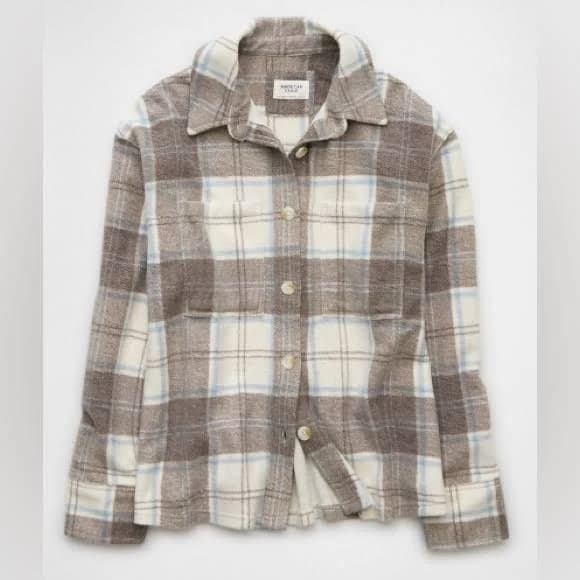 American Eagle Plaid Fleece Jacket Size (L) - Thumbnail 3