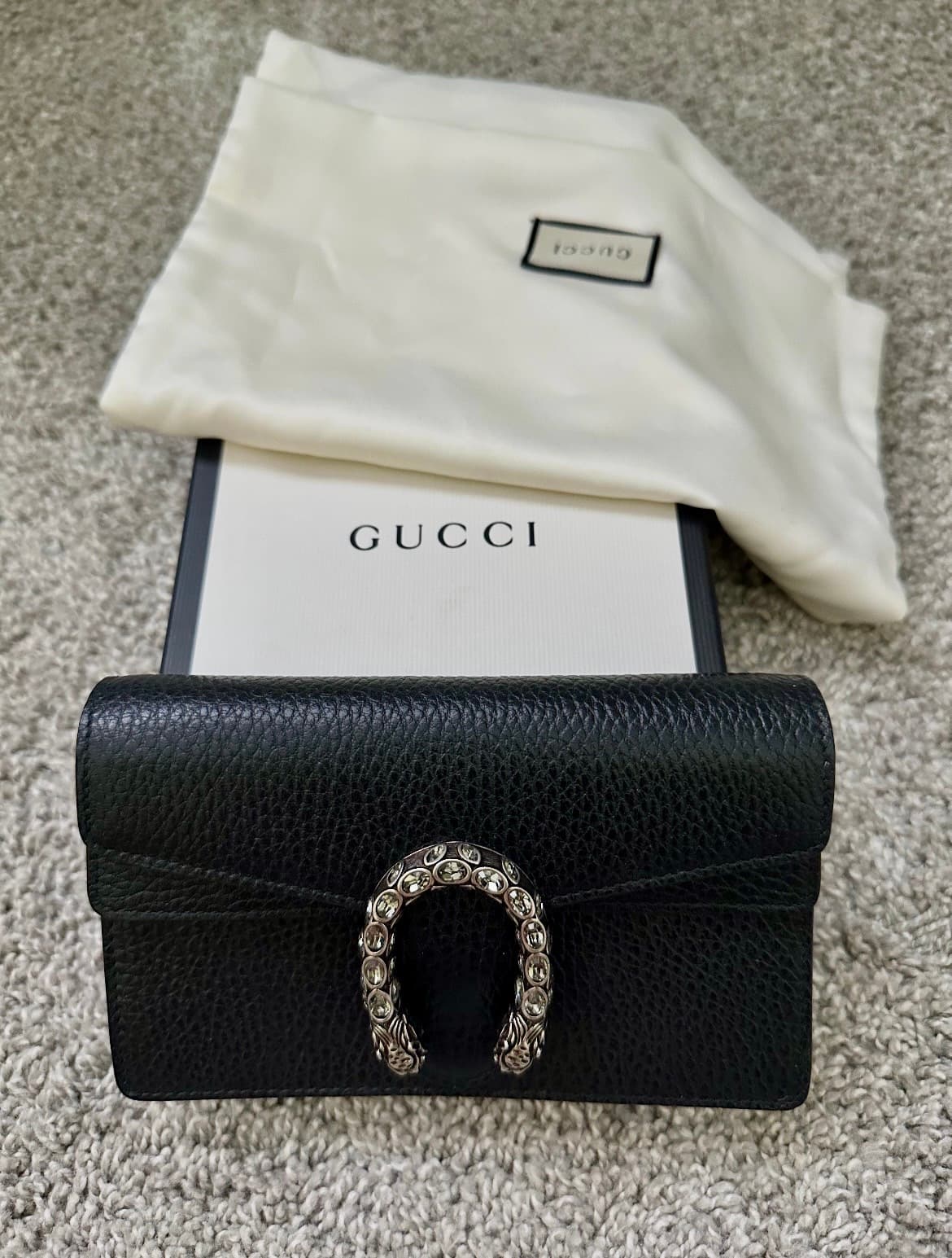 Gucci Dionysus Leather Super Mini Bag Black - Thumbnail 2