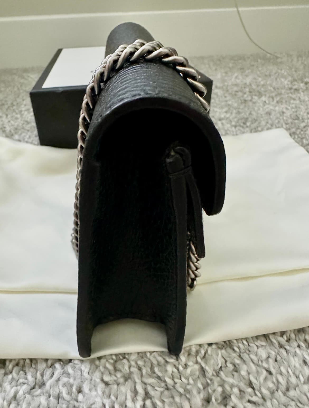 Gucci Dionysus Leather Super Mini Bag Black - Thumbnail 4