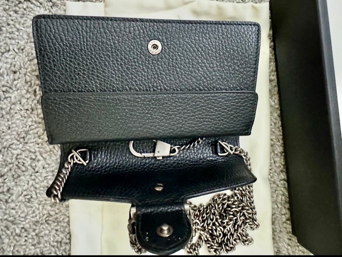 Gucci Dionysus Leather Super Mini Bag Black - Thumbnail 9
