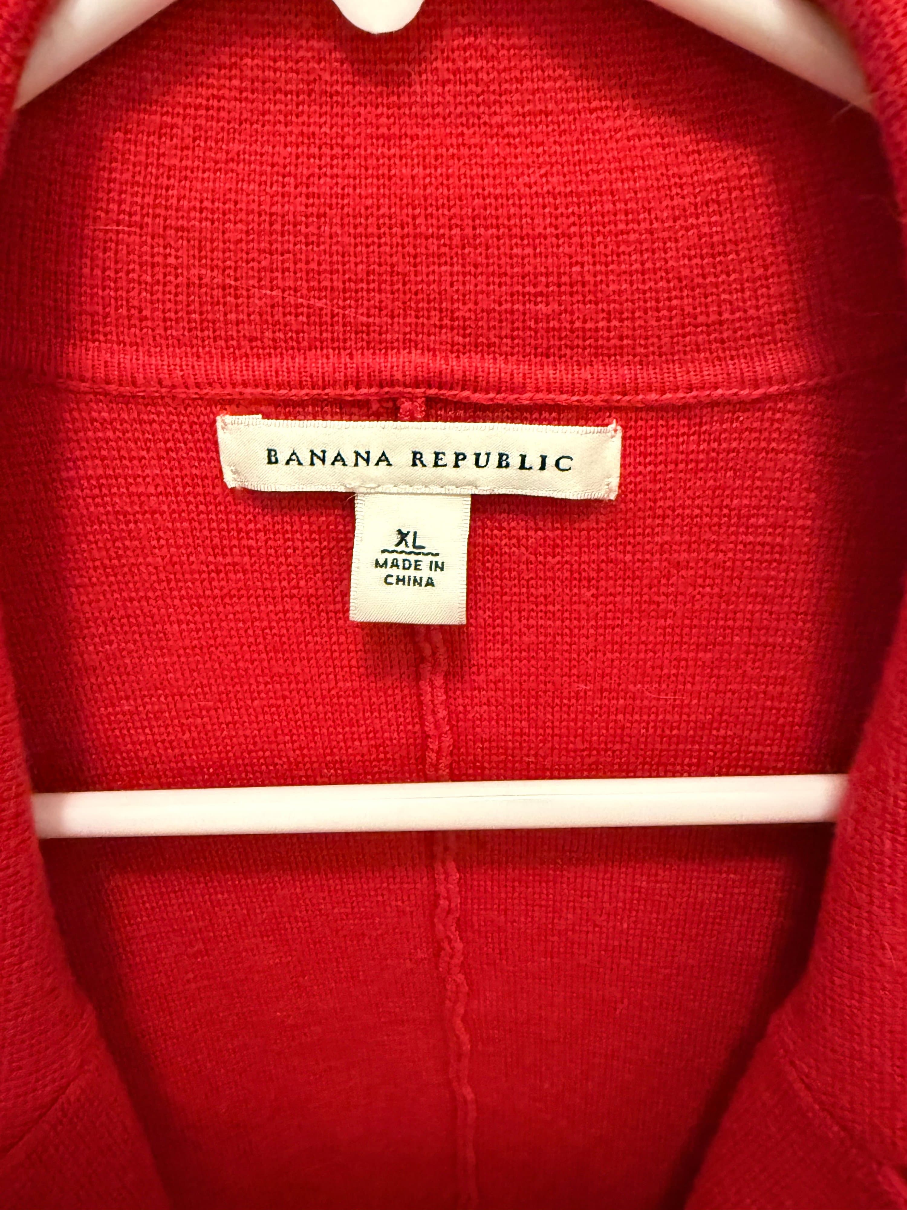 Banana Republic Red Blazer Jacket Size XL - Thumbnail 2