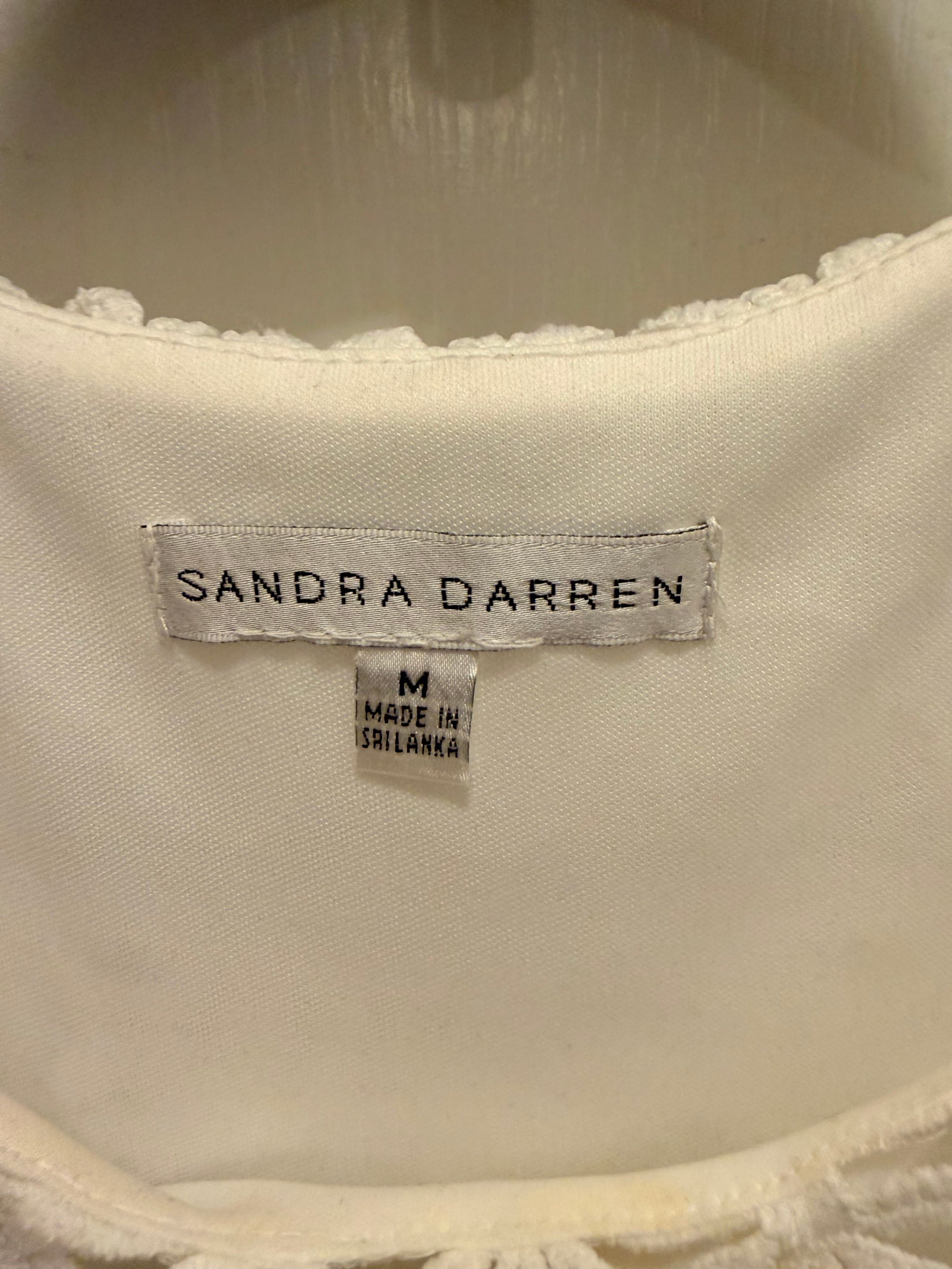 Sandra Darren White Lace Dress Size M - Thumbnail 2