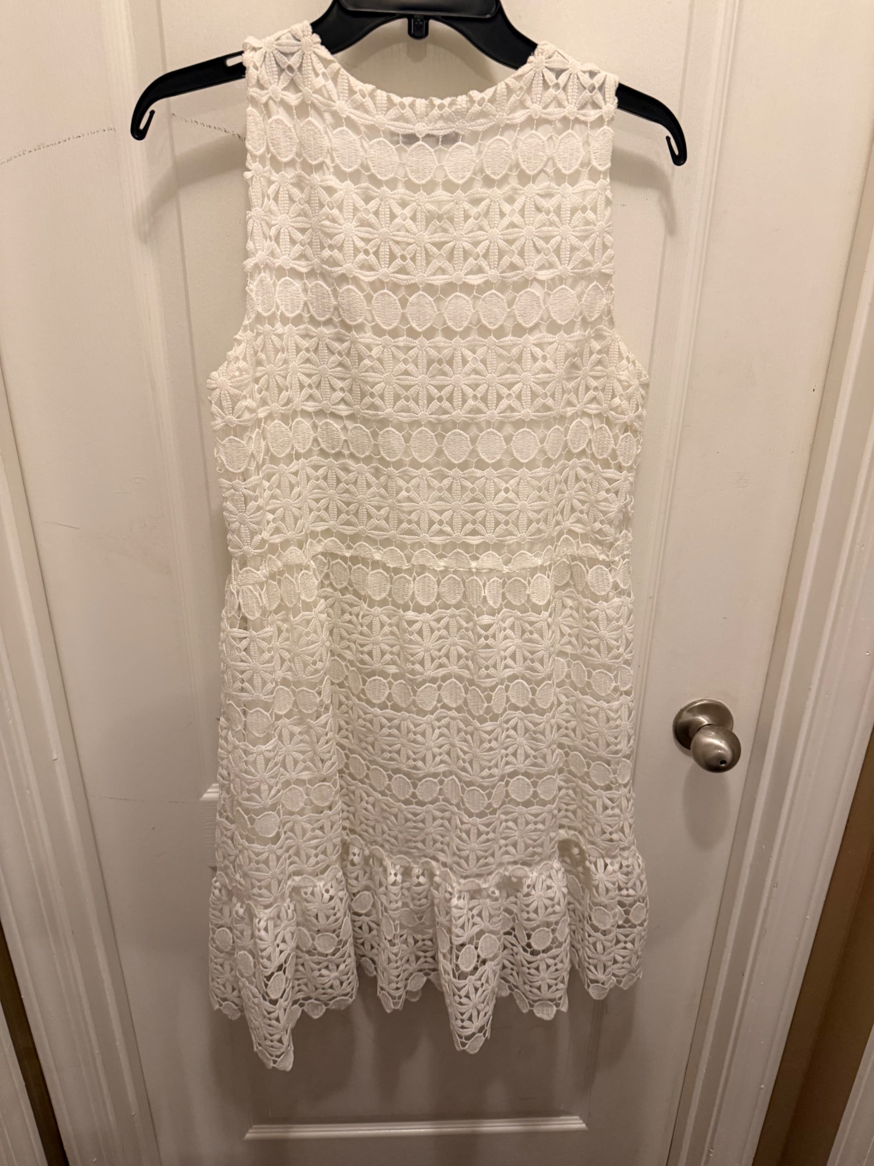 Sandra Darren White Lace Dress Size M - Thumbnail 3