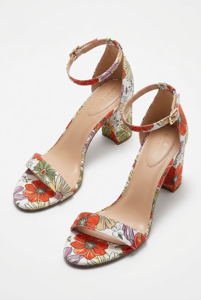 Bandolino Floral Block Heel Sandals