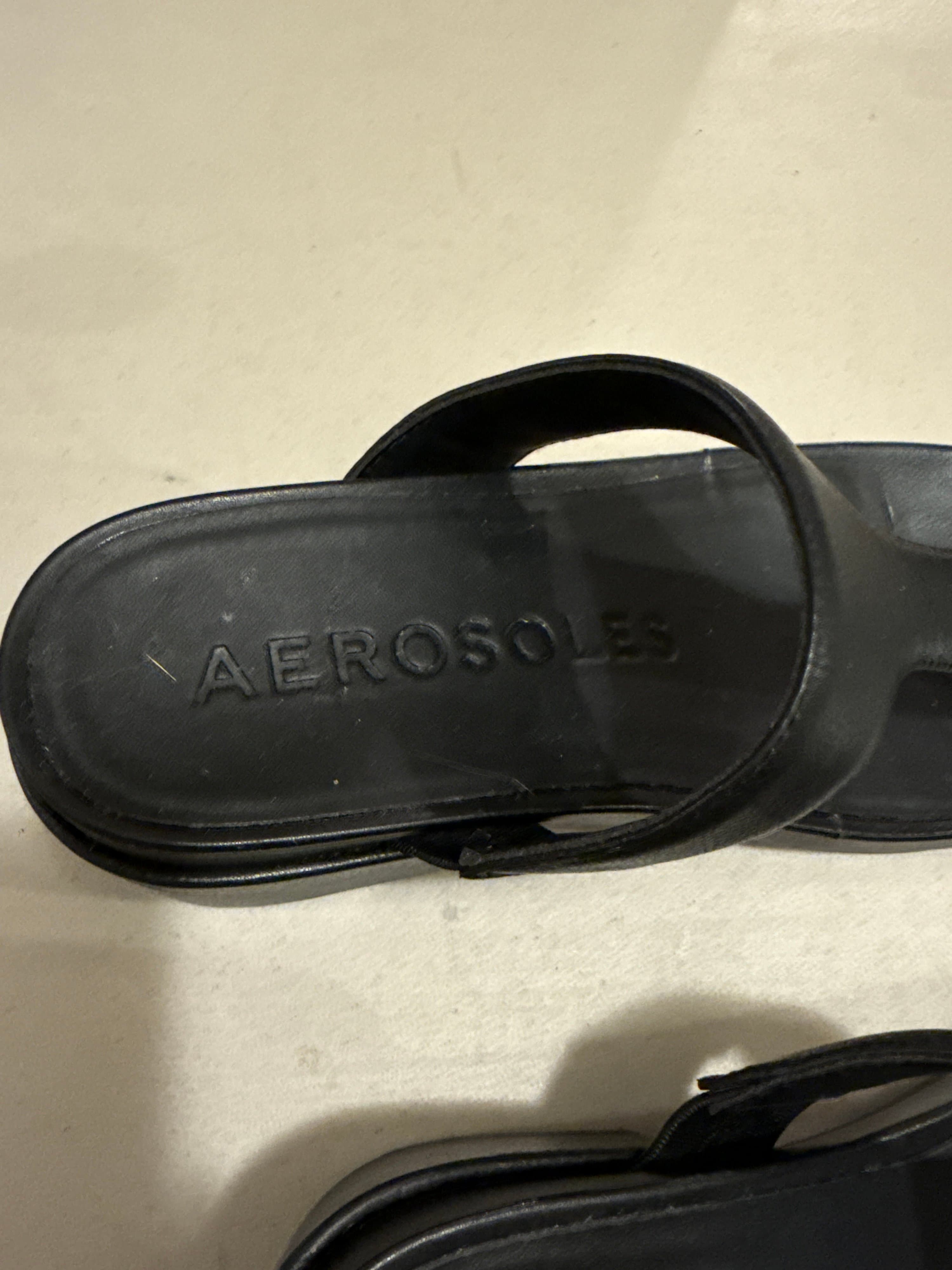 Aerosoles Black Sandals Slip-On Comfort - Thumbnail 3