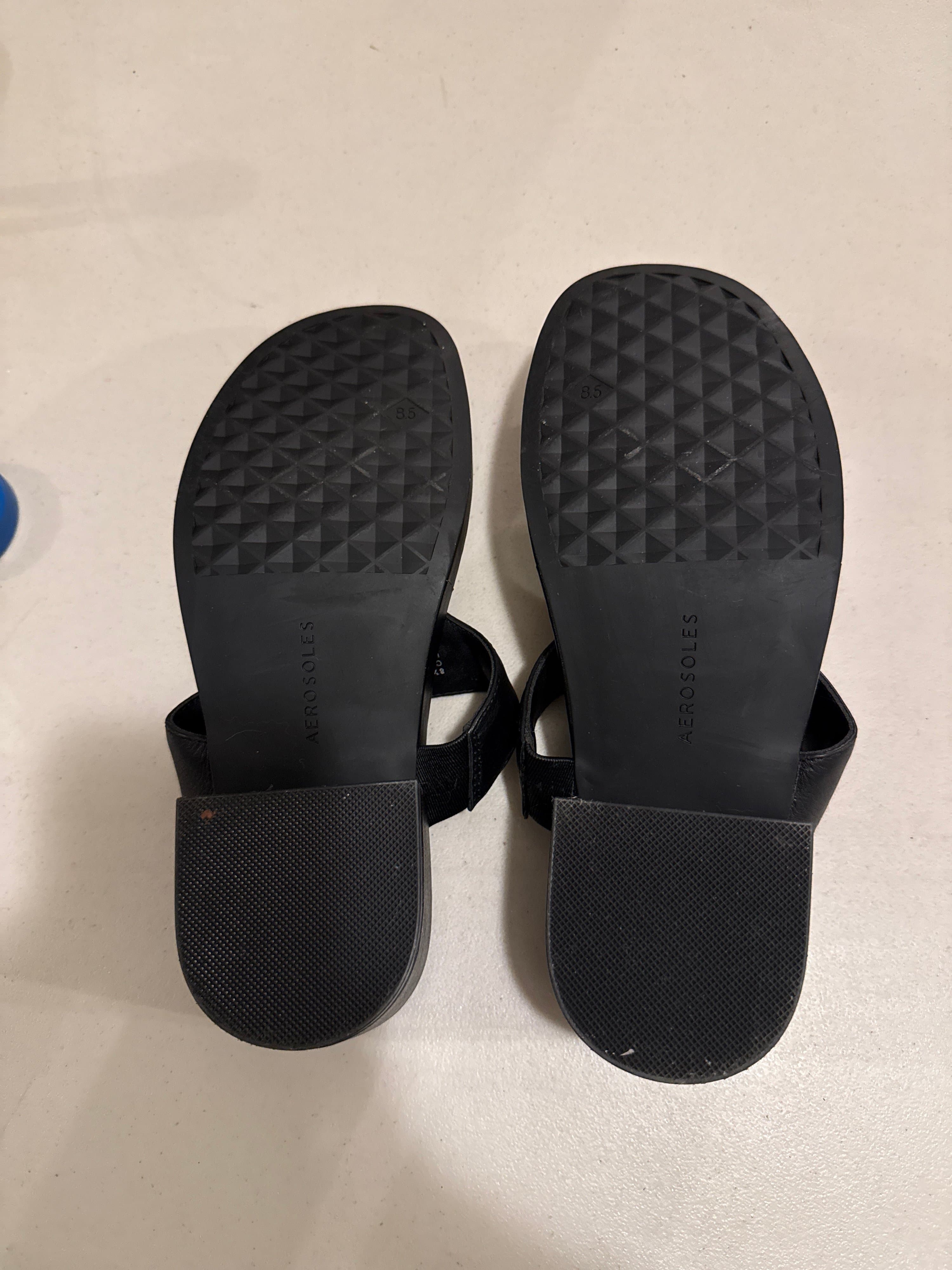 Aerosoles Black Sandals Slip-On Comfort - Thumbnail 5