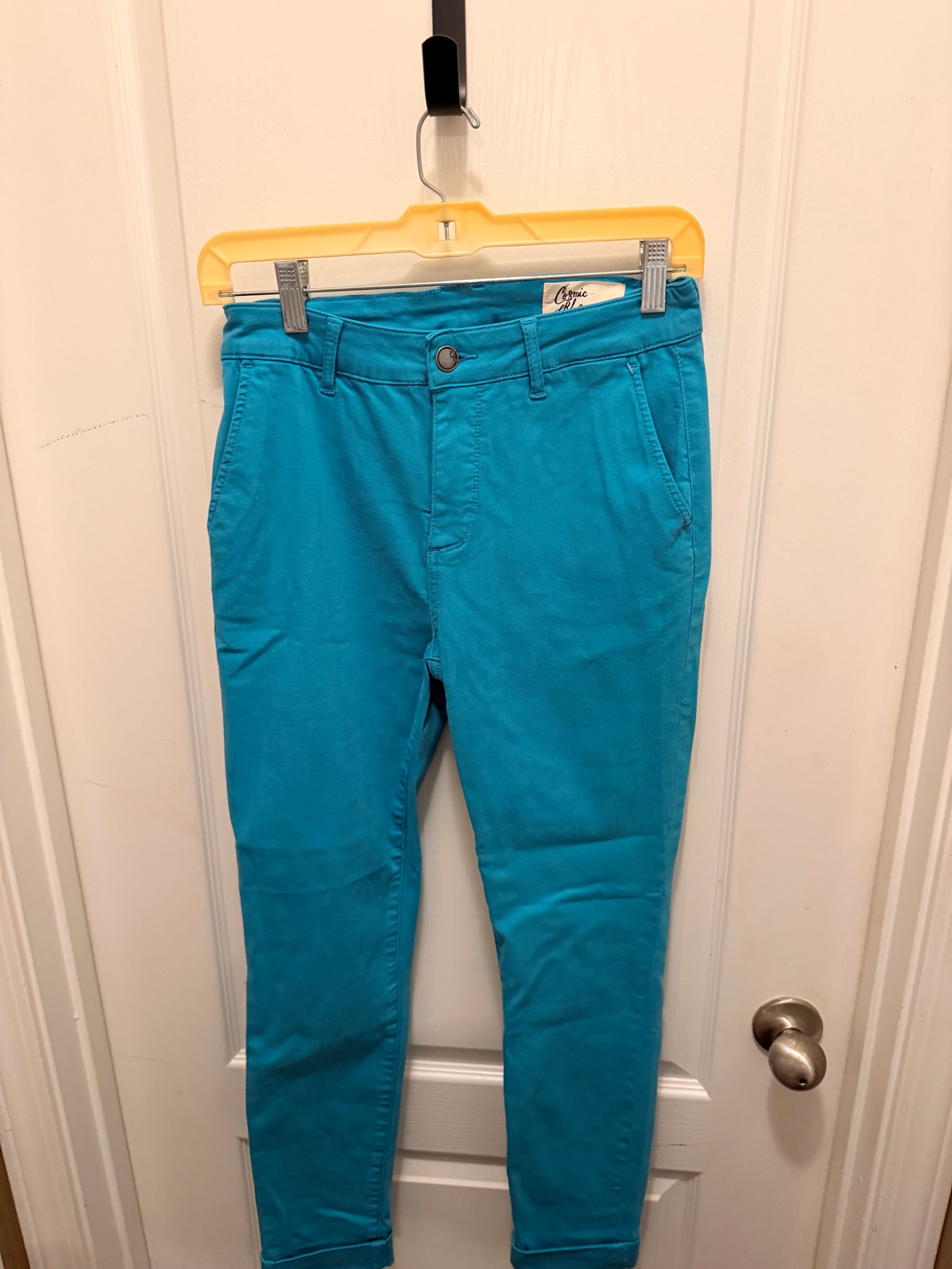 Cosmic Blue Love Turquoise Chino Pants - Thumbnail 3