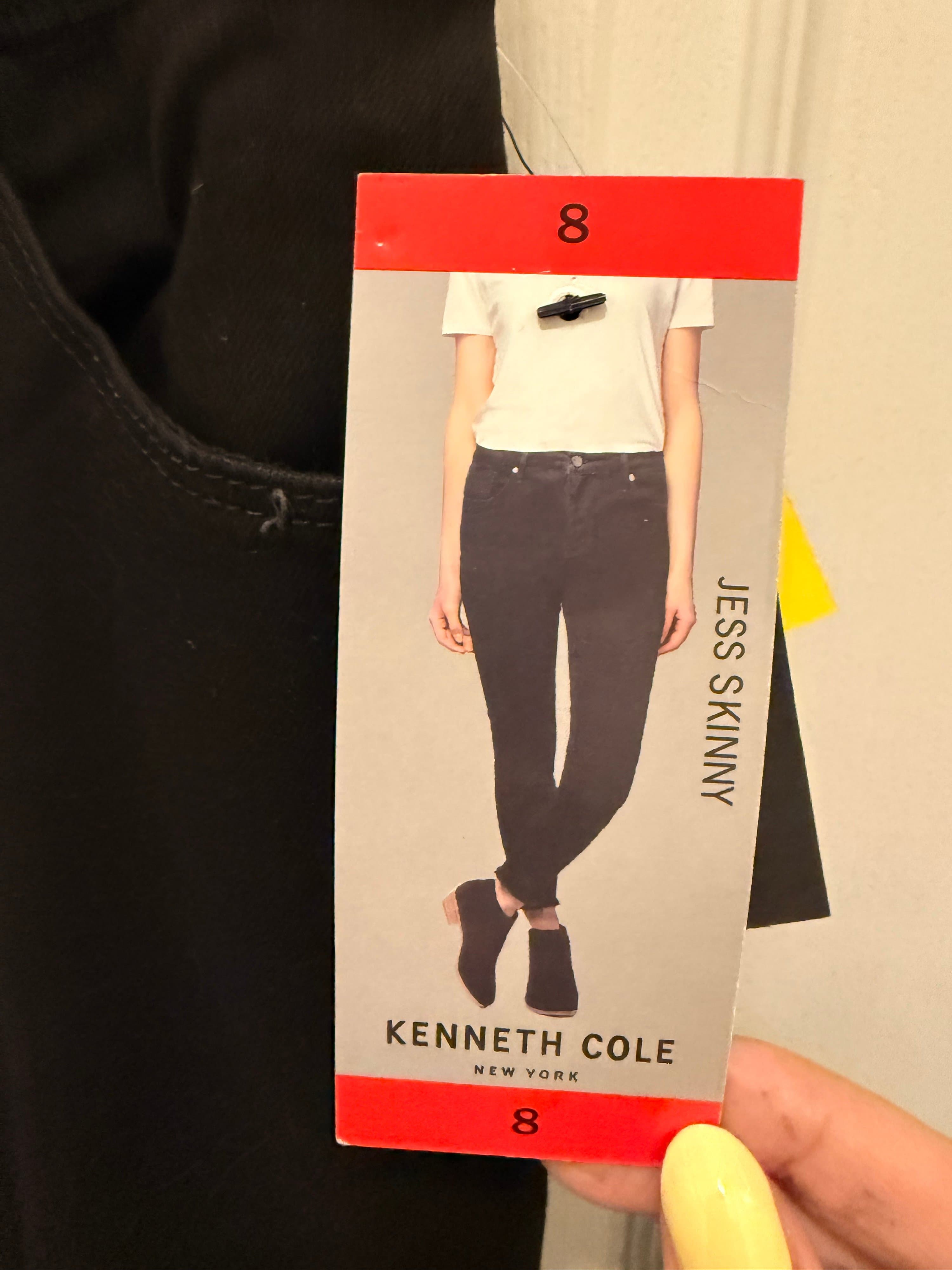Kenneth Cole Black Jess Skinny Jeans NEW with Tags Fringe hem Size 8 - Thumbnail 5