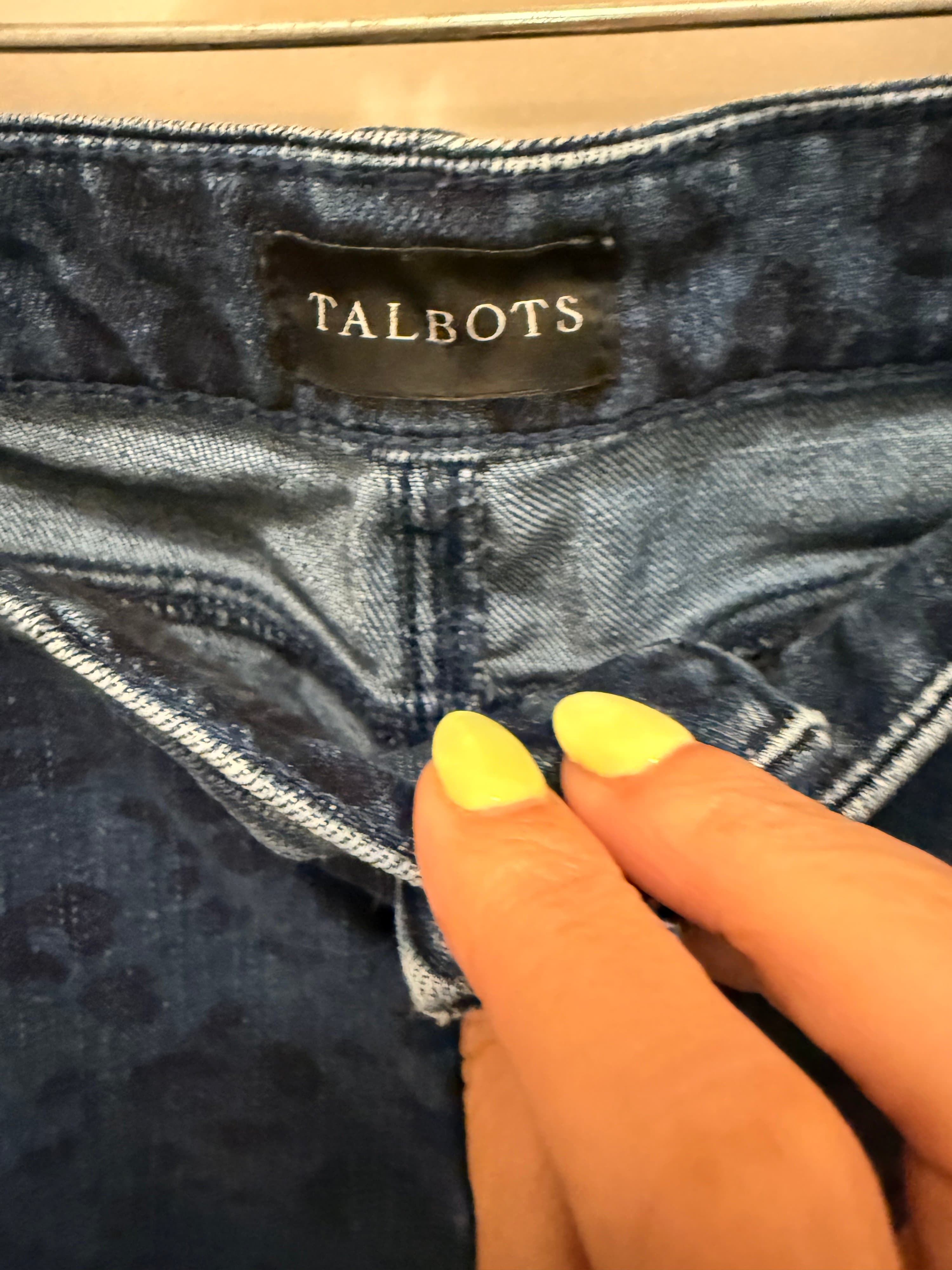 Talbots Blue Leopard Print Jeans Size 16 - Thumbnail 2