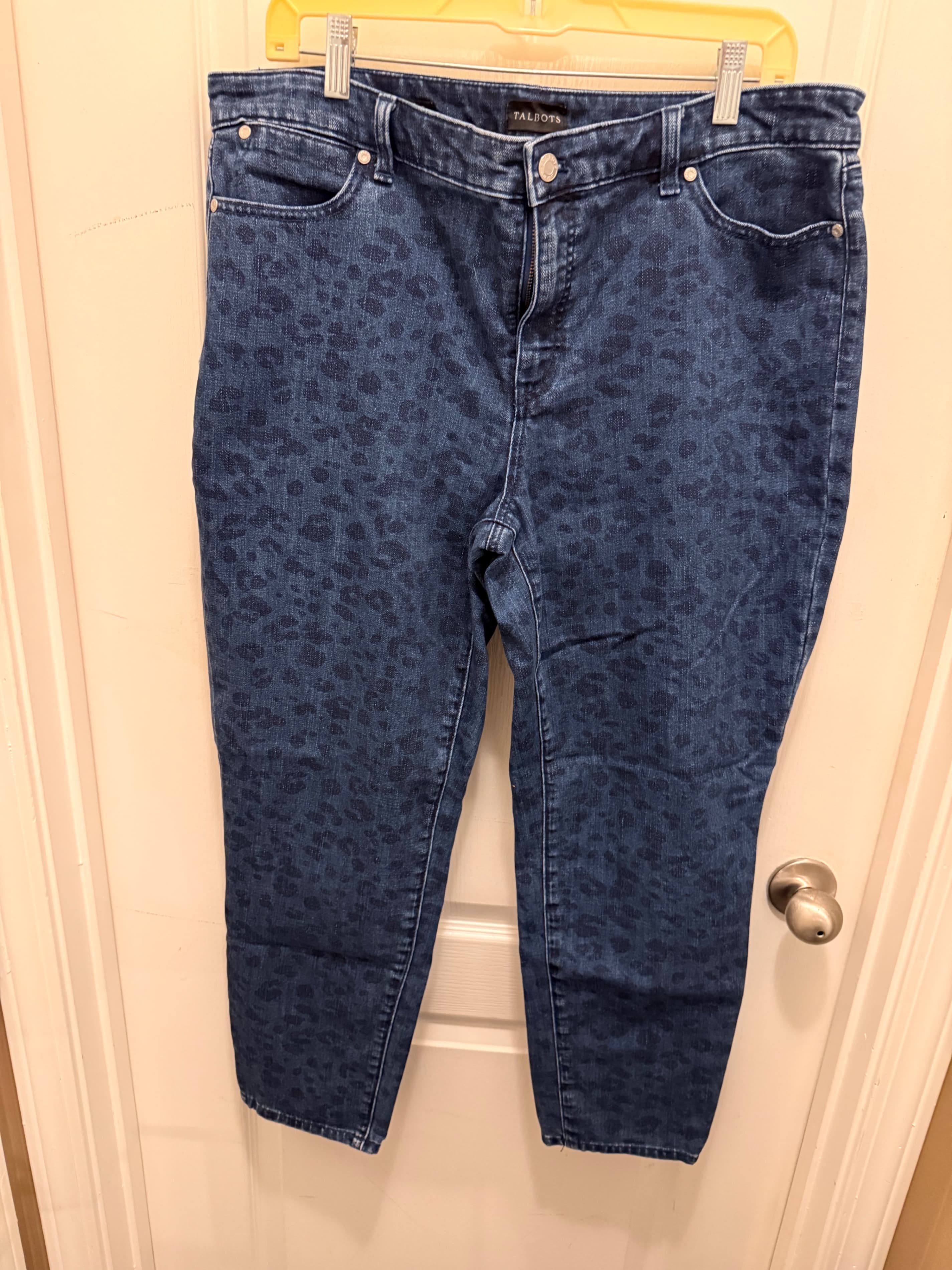 Talbots Blue Leopard Print Jeans Size 16 - Thumbnail 3
