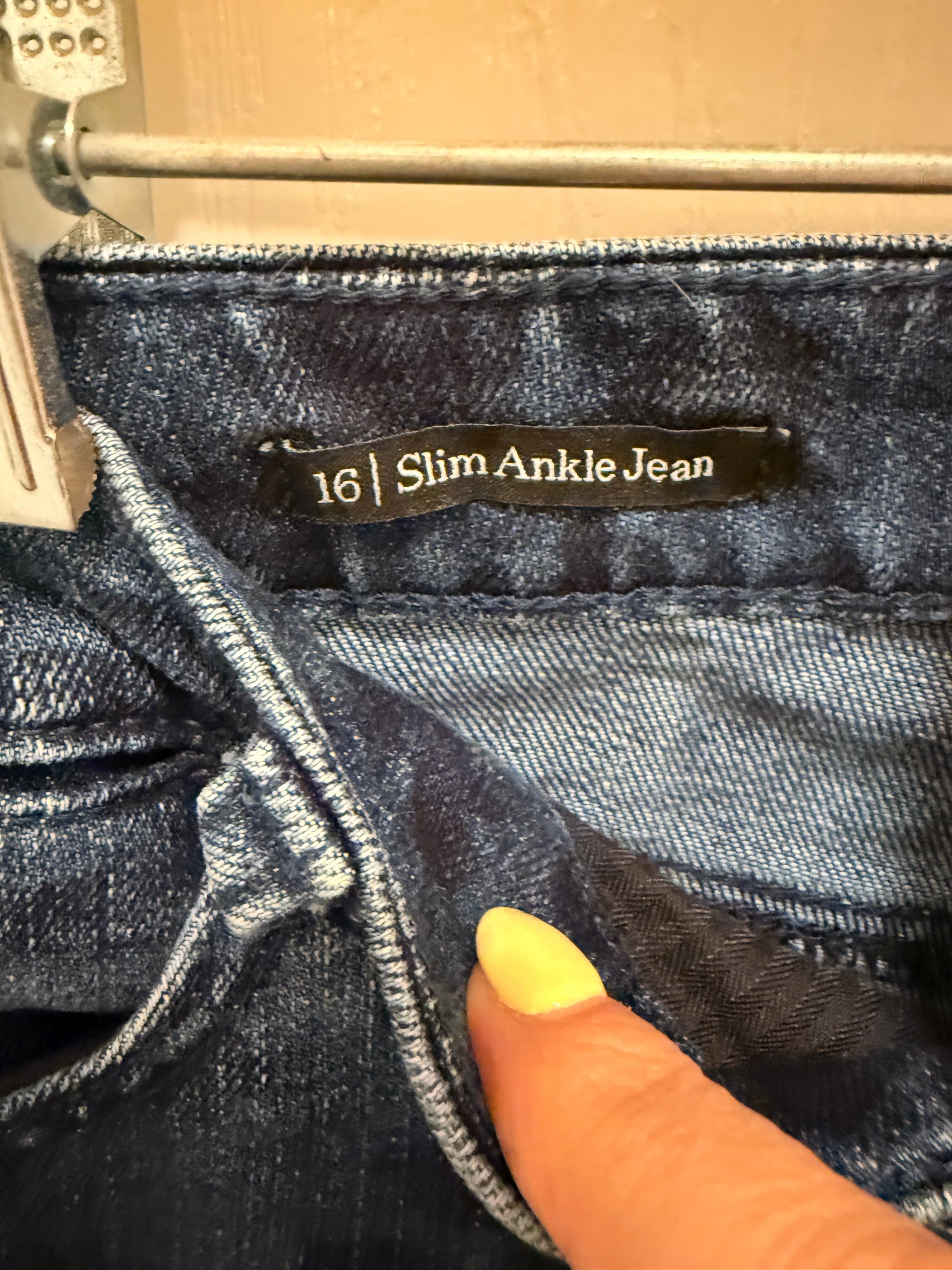 Talbots Blue Leopard Print Jeans Size 16 - Thumbnail 5