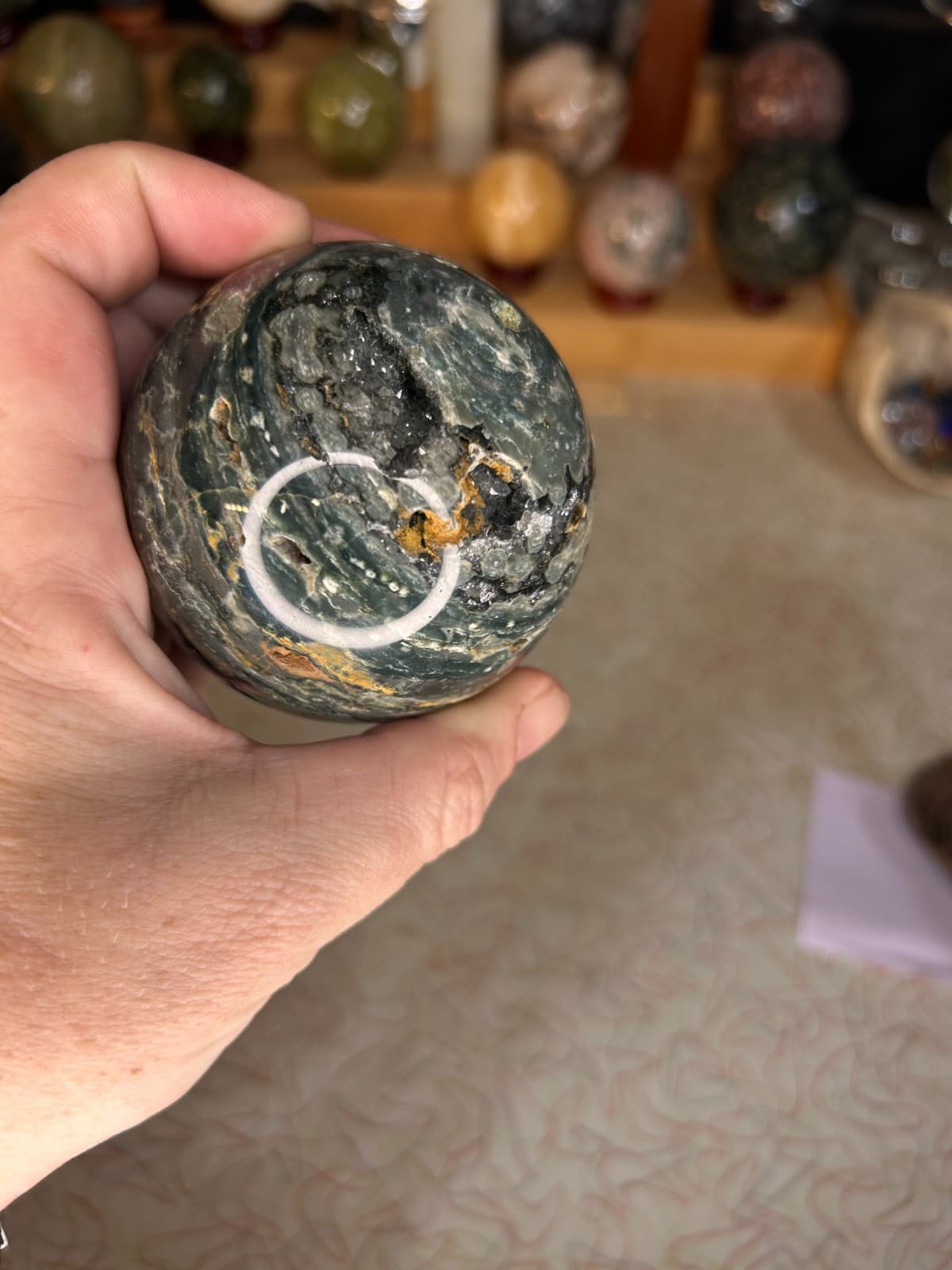Ocean Jasper Sphere w/ Druzy - Thumbnail 2
