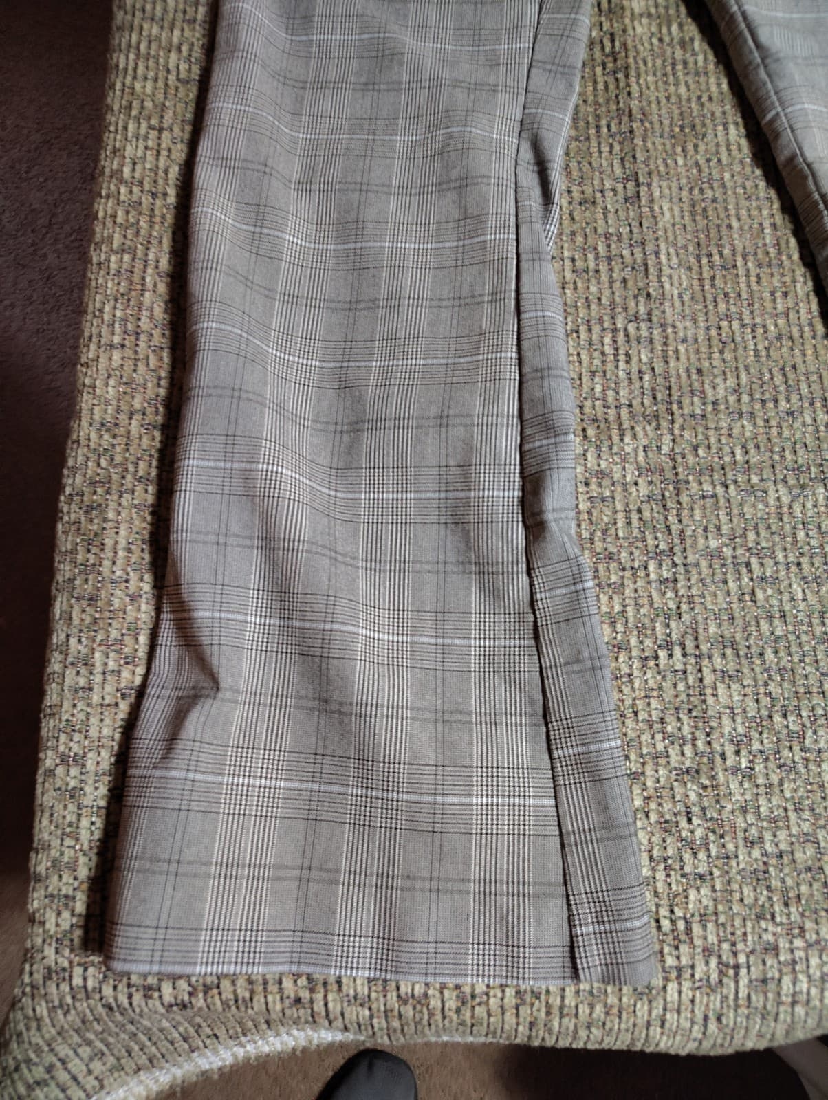 New Directions High Waisted Trouser Pants Pleated Gray Striped Womens Size XL - Thumbnail 2
