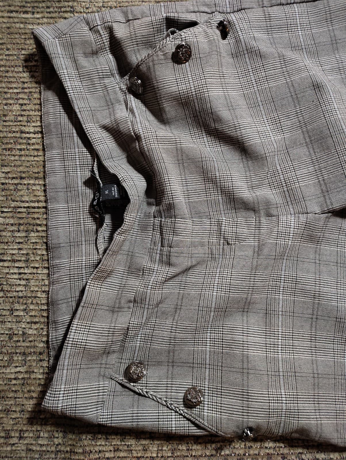 New Directions High Waisted Trouser Pants Pleated Gray Striped Womens Size XL - Thumbnail 6
