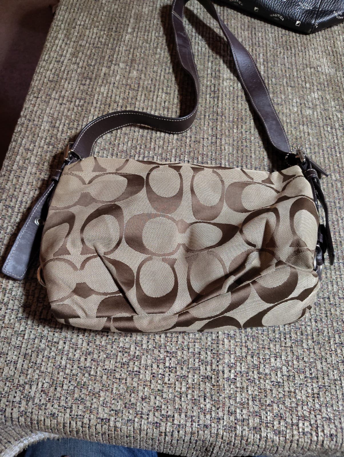 Authentic Coach Signature Shoulder Bag Handbag Tan & Brown ~ H1173-F15068 - Thumbnail 6