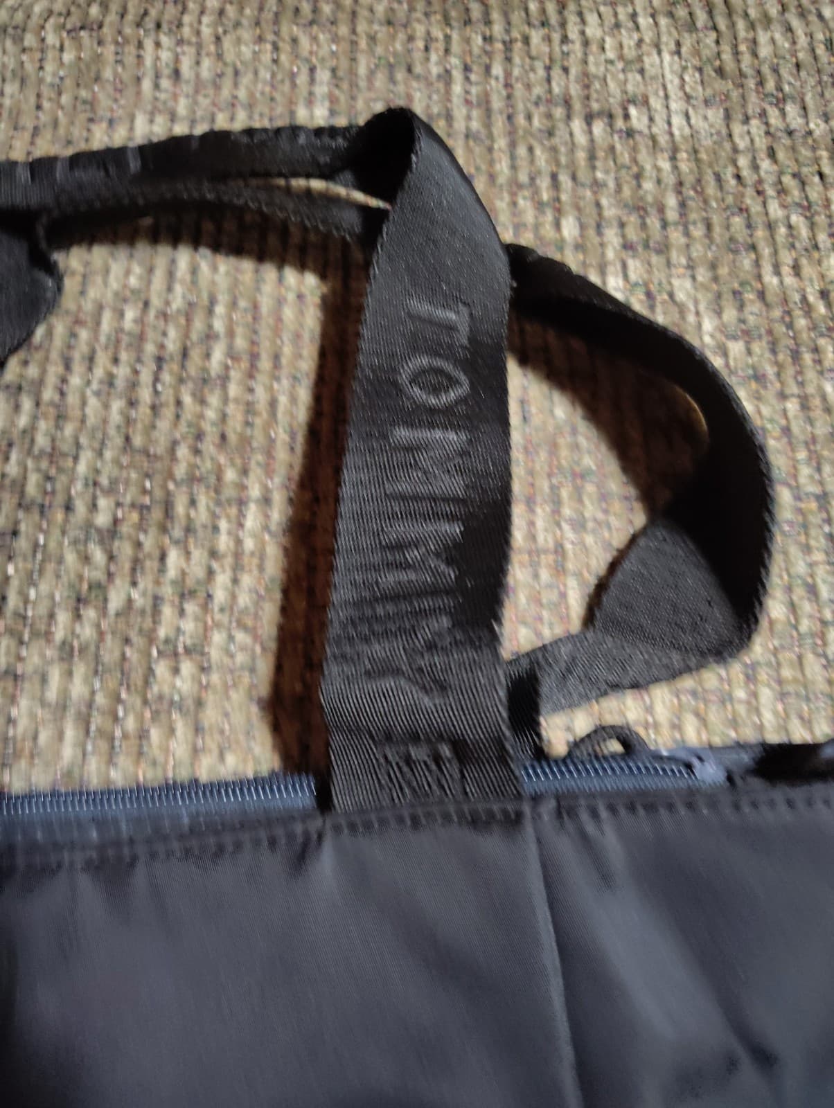 Tommy Hilfiger Navy Solid Tote Bag Zip Top Double Handles Inner Pockets - Thumbnail 4