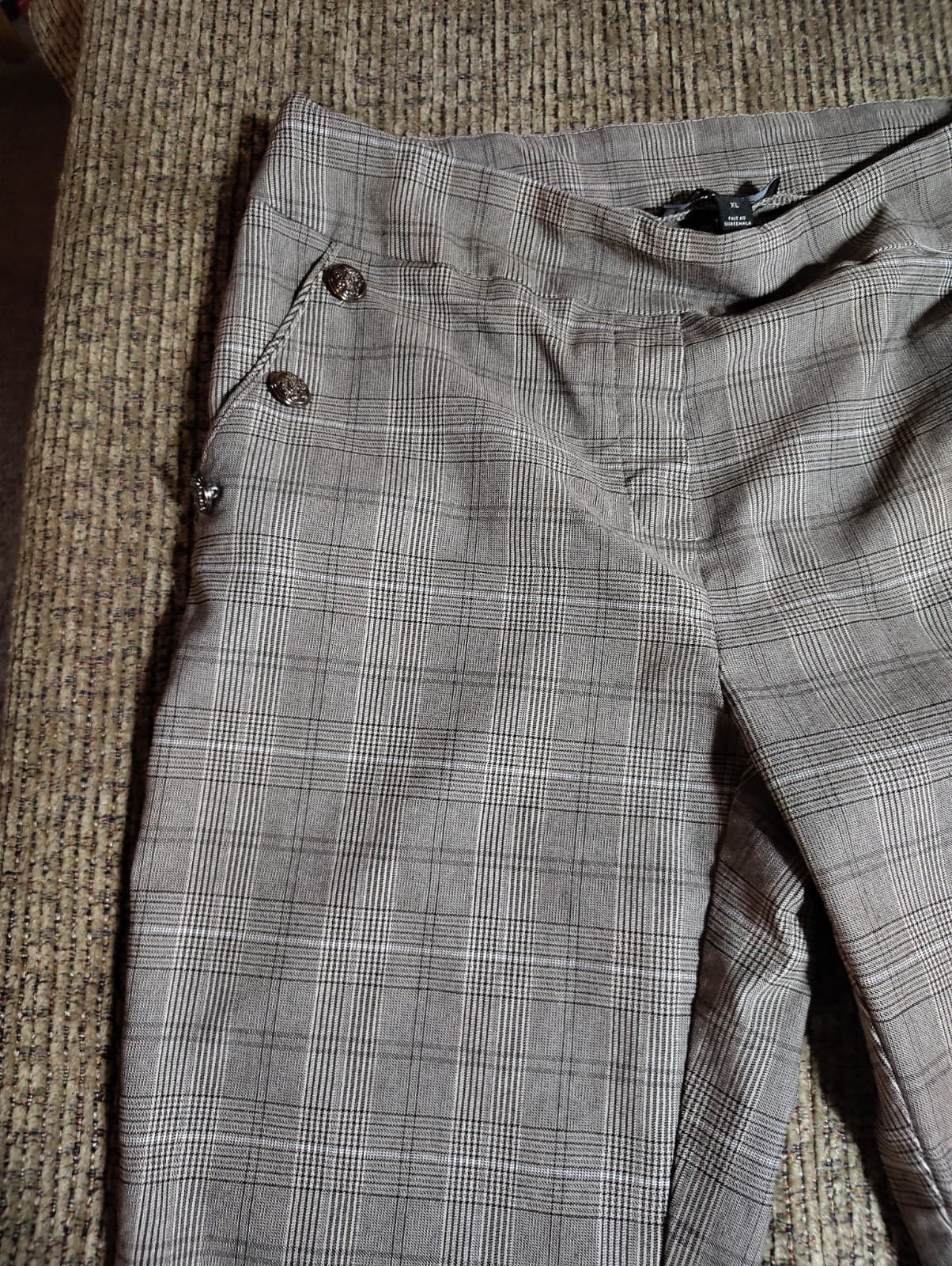 New Directions High Waisted Trouser Pants Pleated Gray Striped Womens Size XL - Thumbnail 4