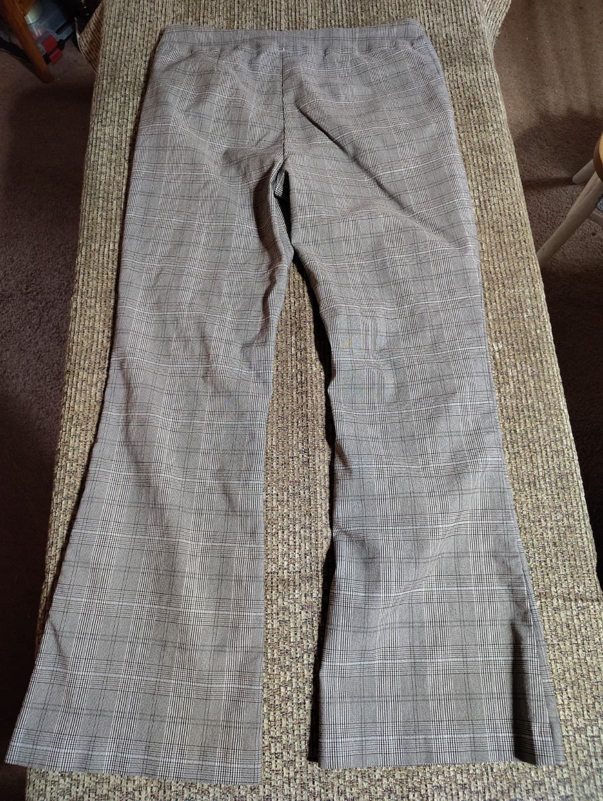New Directions High Waisted Trouser Pants Pleated Gray Striped Womens Size XL - Thumbnail 8